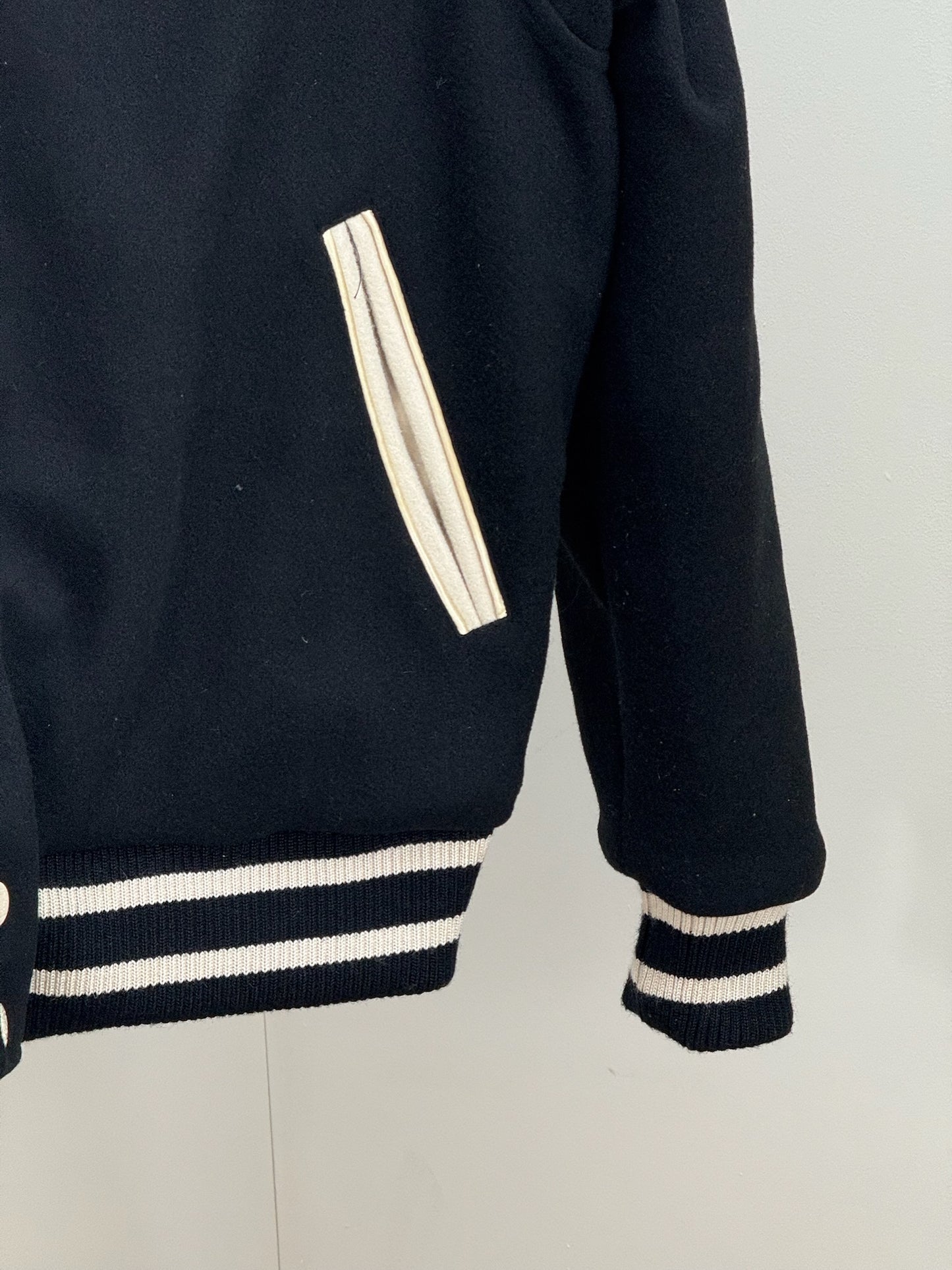 Billionaire Boys Club Black Off-White Western Heart Bomber Varsity Jacket - XL