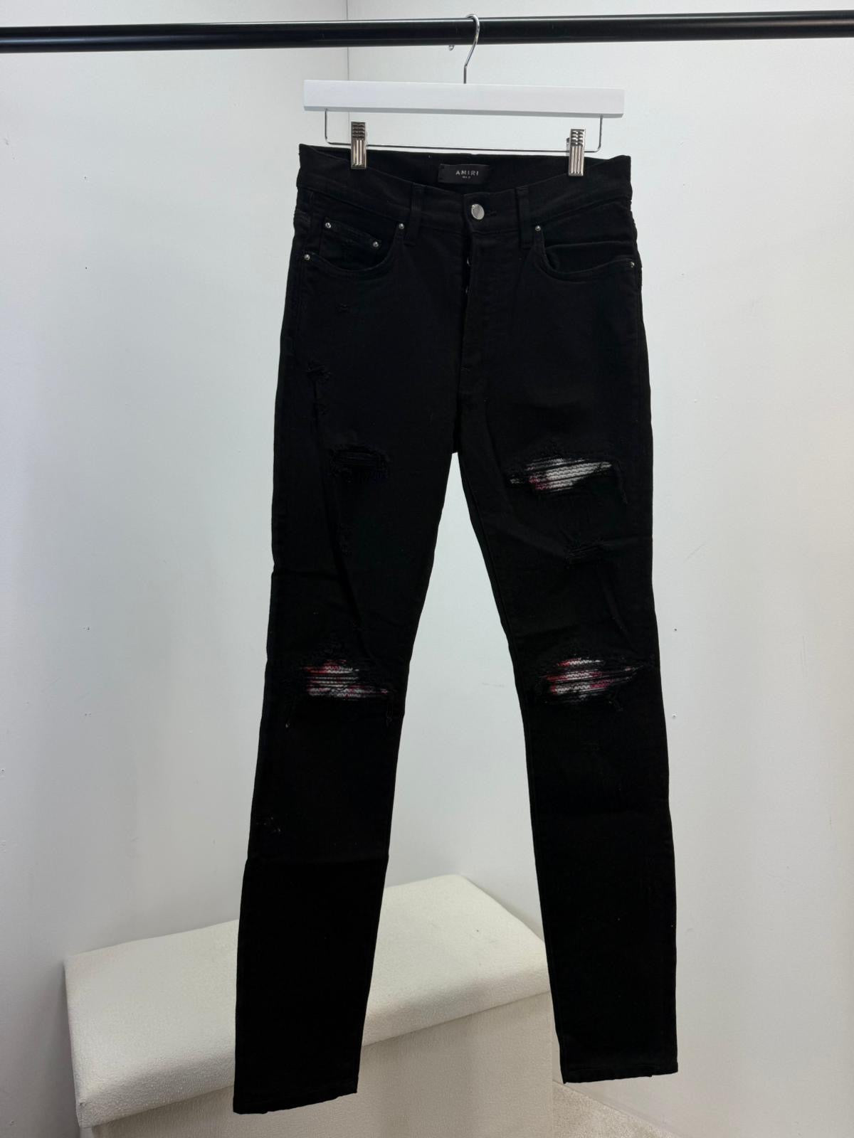 Amiri Black Pink MX1 Ripped Jeans -30