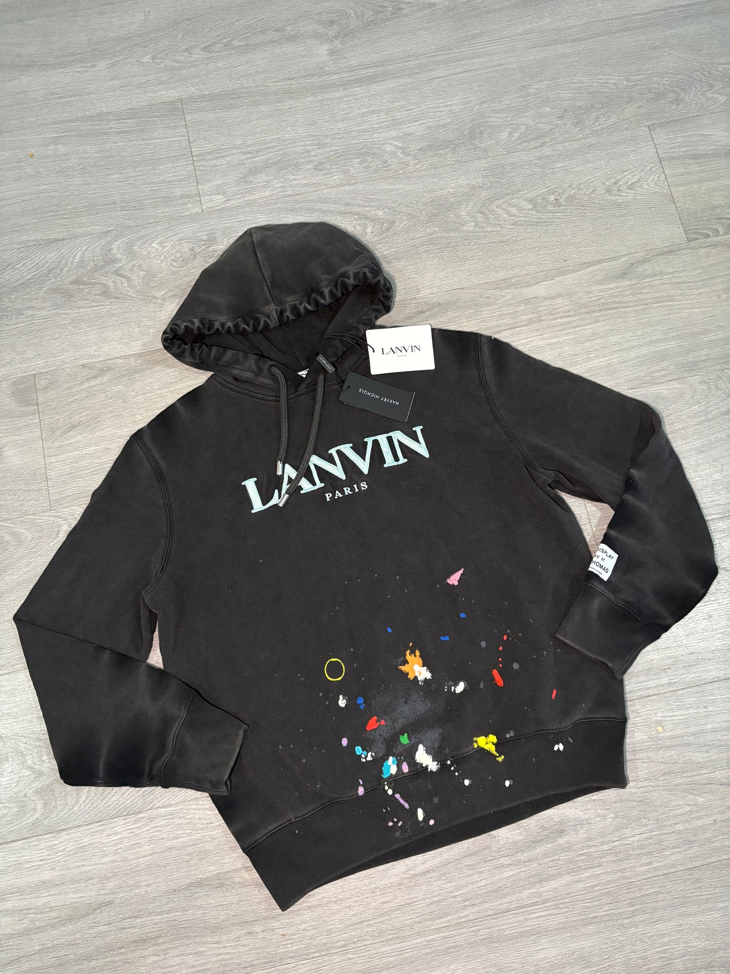 Lanvin X Gallery Dept Black Paint Splash Hoodie – New In Tags Large