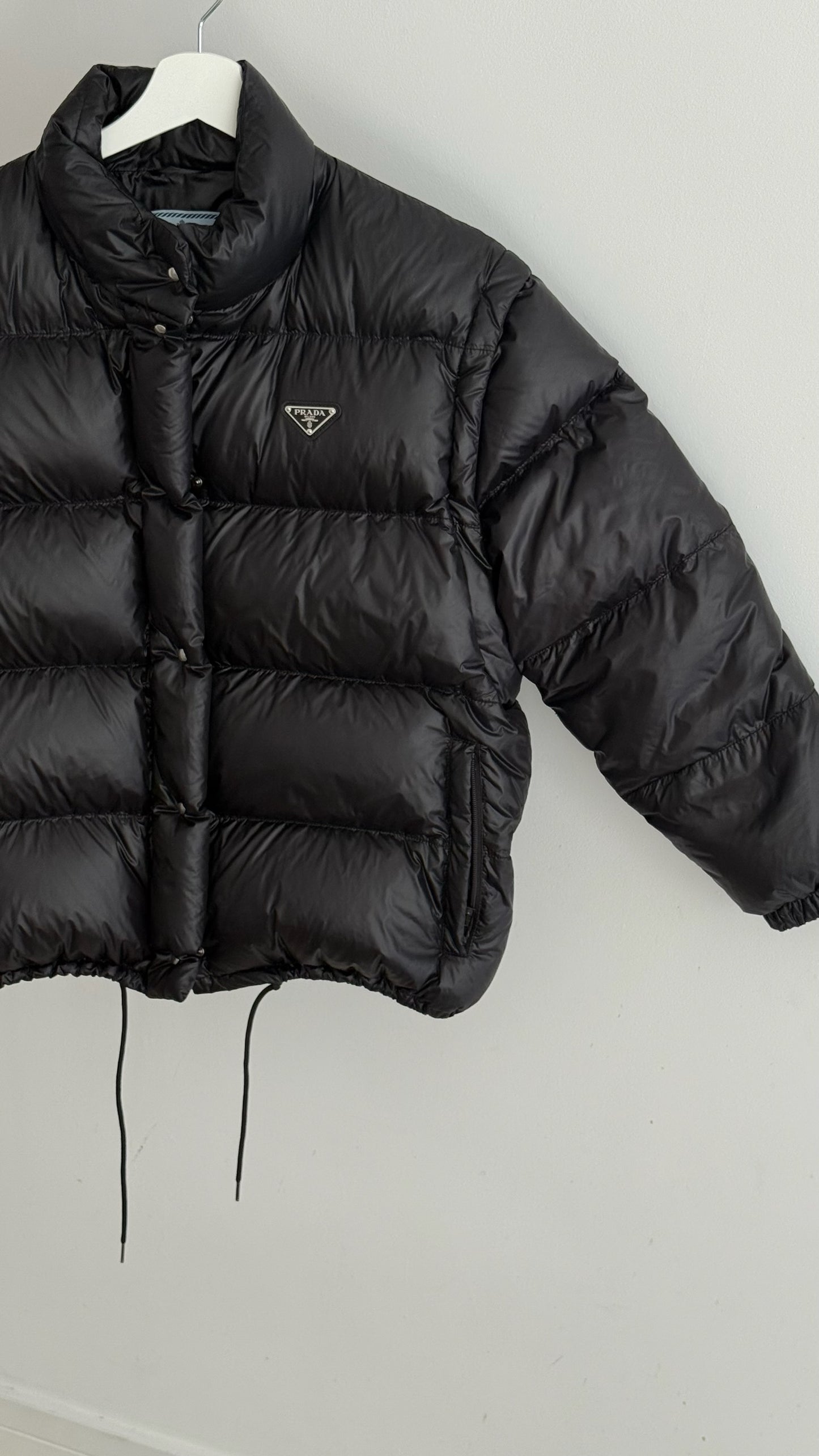 Prada Black Nylon Puffer Jacket-Small , Label 38