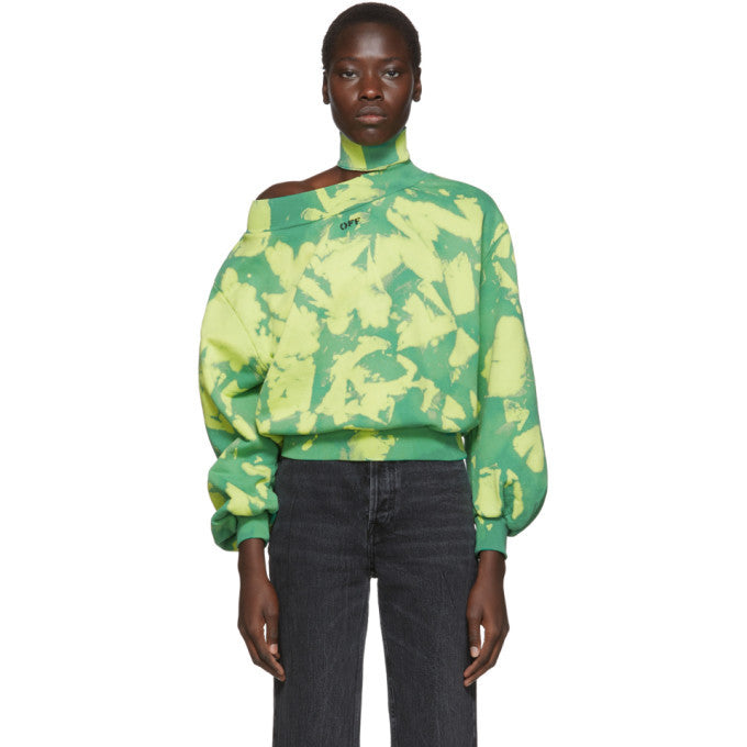 Off-White Green Tie Die Logo Jumper - Small