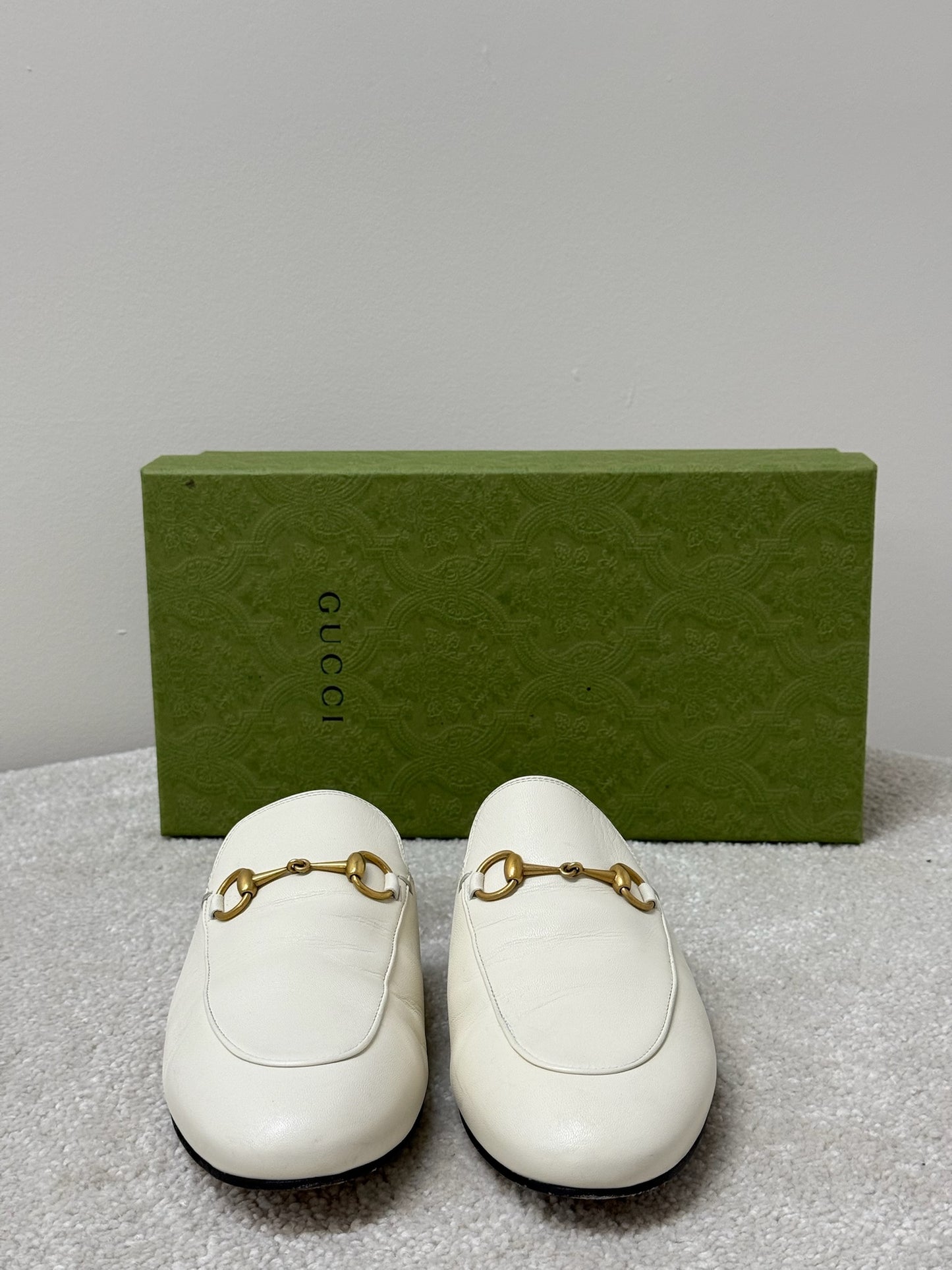 Gucci Cream Princetown Slider -UK 5.5