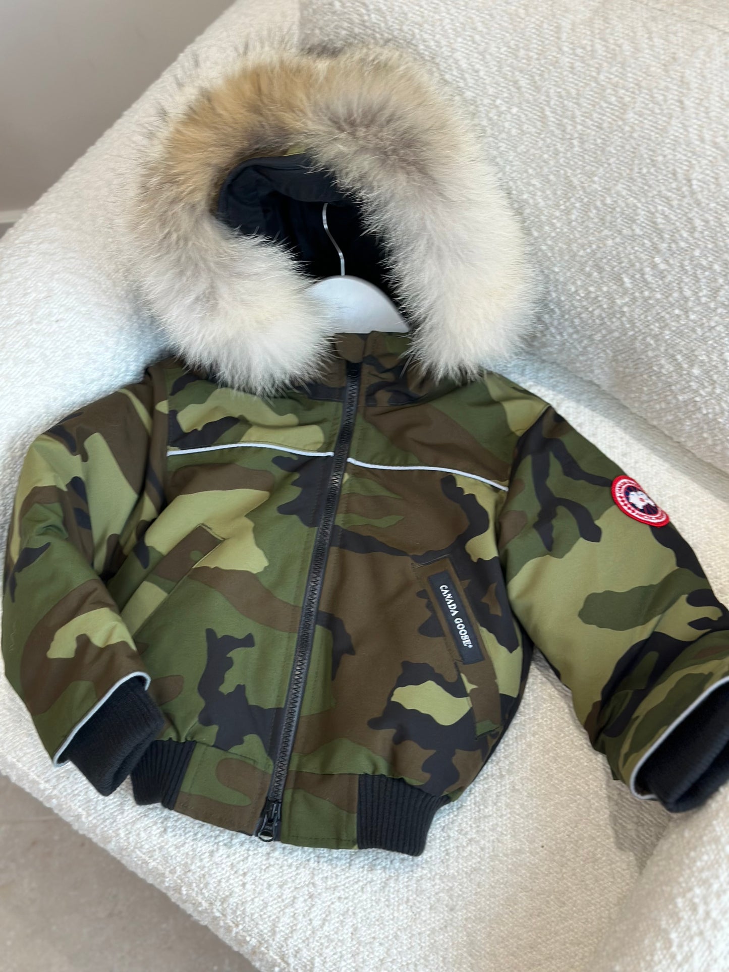 Canada Goose Kids Camo Grizzly Bomber Fur Coat - Brand New In Tags Age 1-2