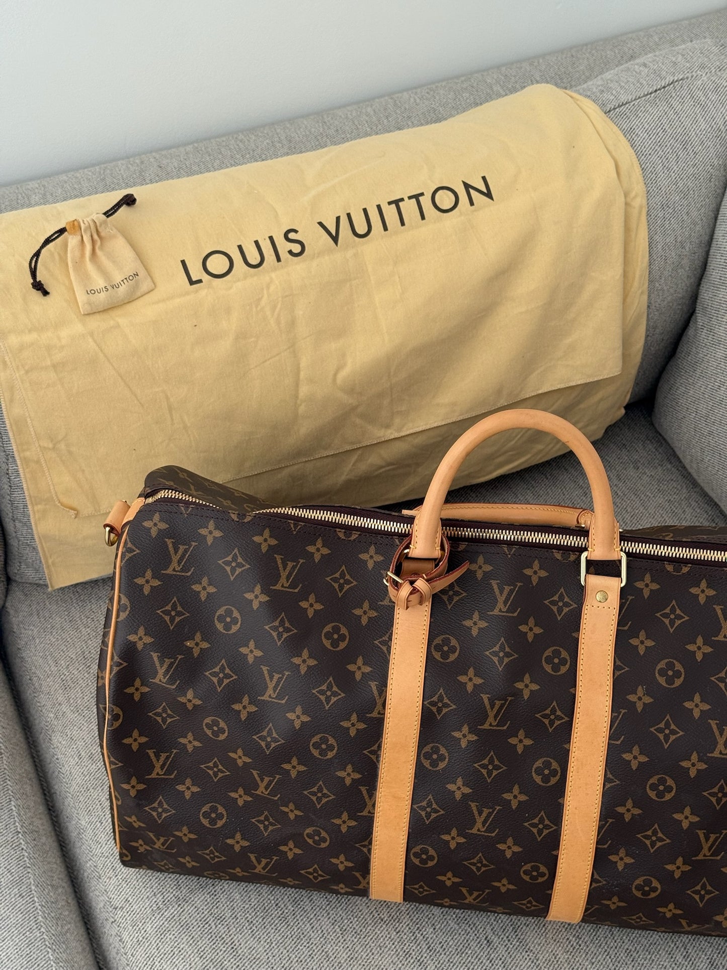 Louis Vuitton Keepall Bandoulière 55 Brown Monogram Bag