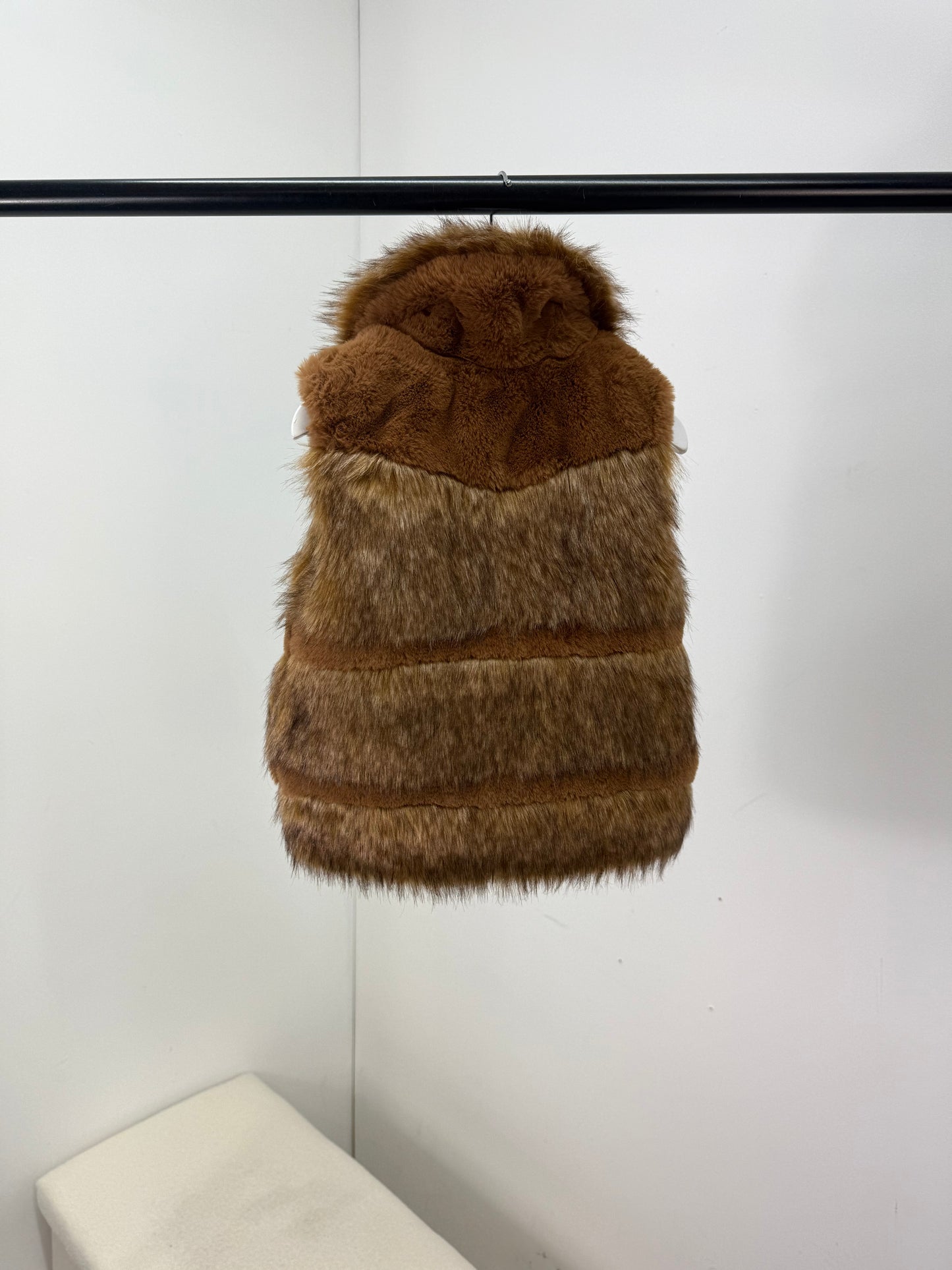 Kids Chloe Faux Furr Brown Gillet - Age 5