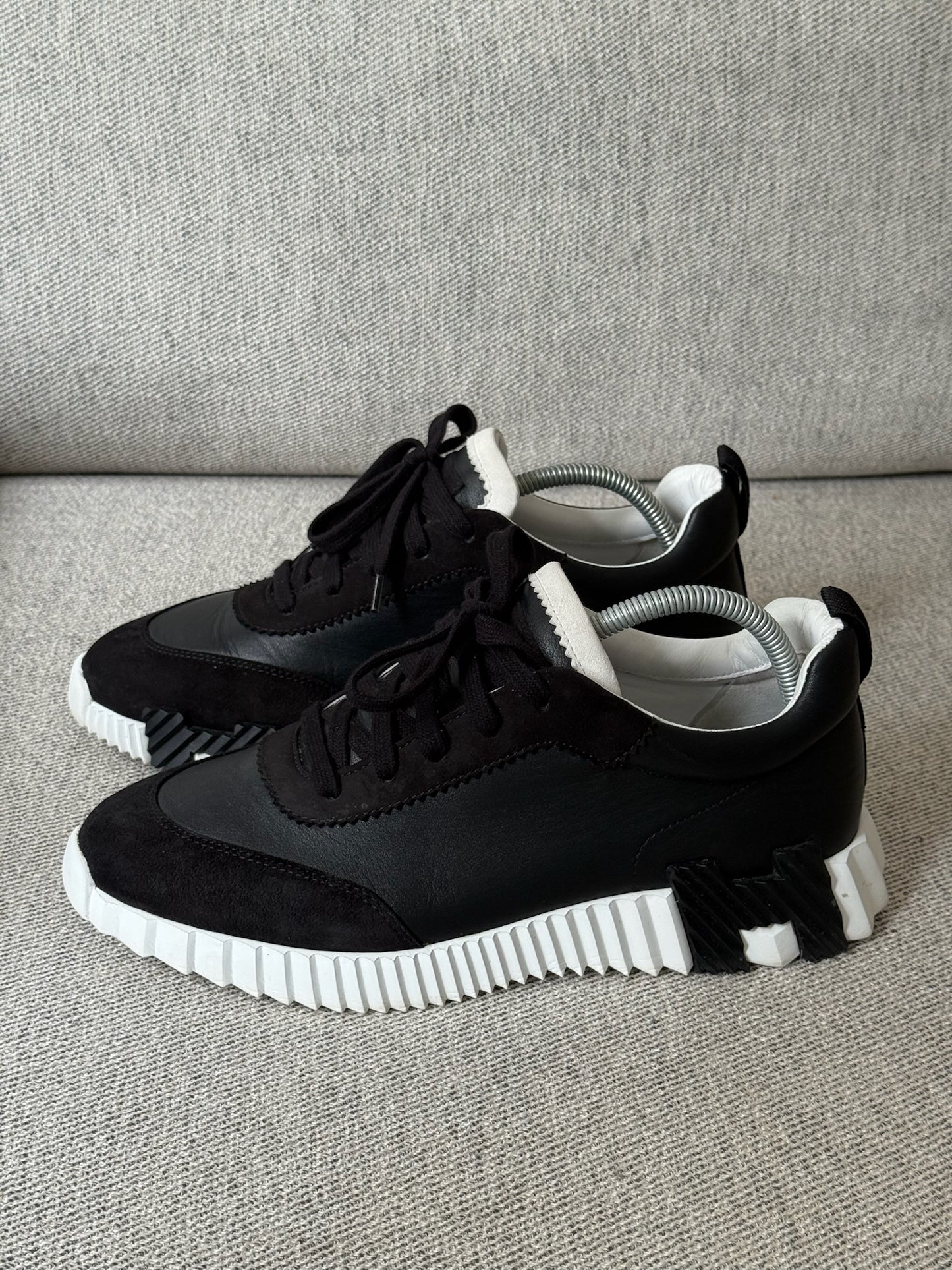 Hermes Black White Bounce Trainers - 40.5/UK 6.5