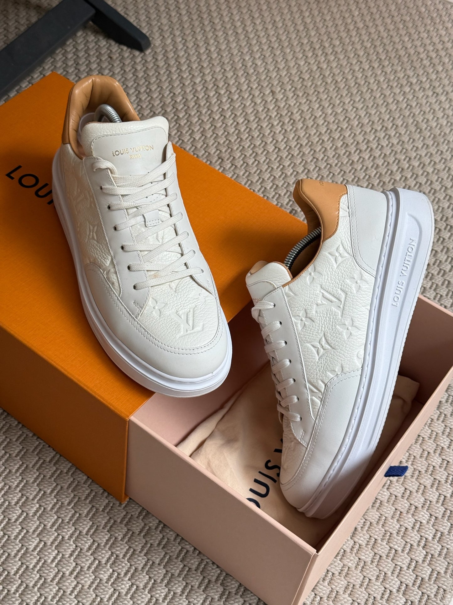 Louis Vuitton White Beverley Hills Trainers UK 8.5
