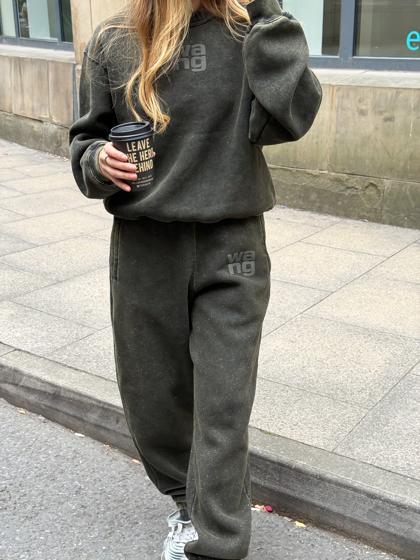 Alexander Wang Glitter Effect Terry Jumper Tracksuit Set-Small