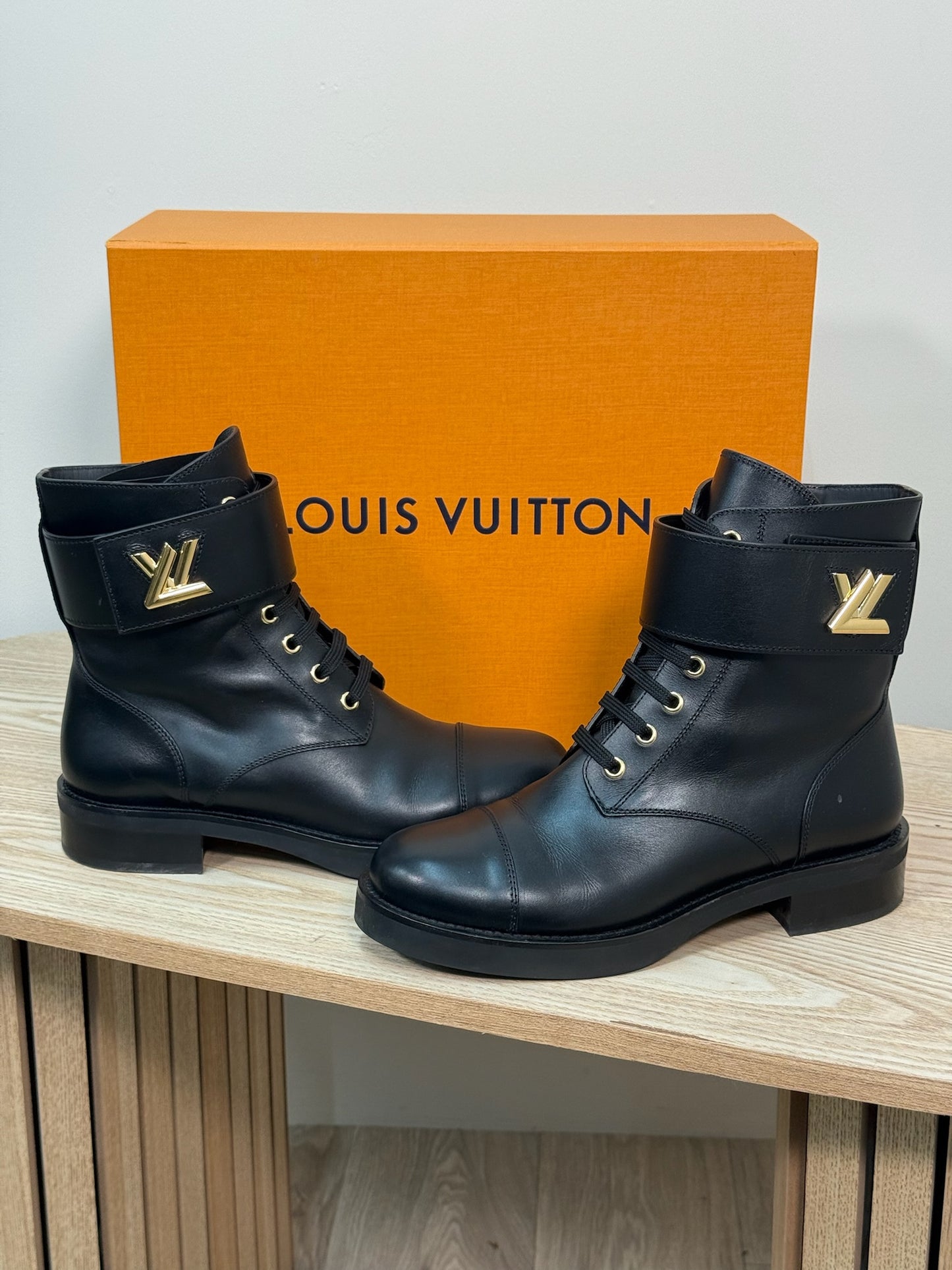 Louis Vuitton Black Wonderland Flat Ranger Boot-UK5