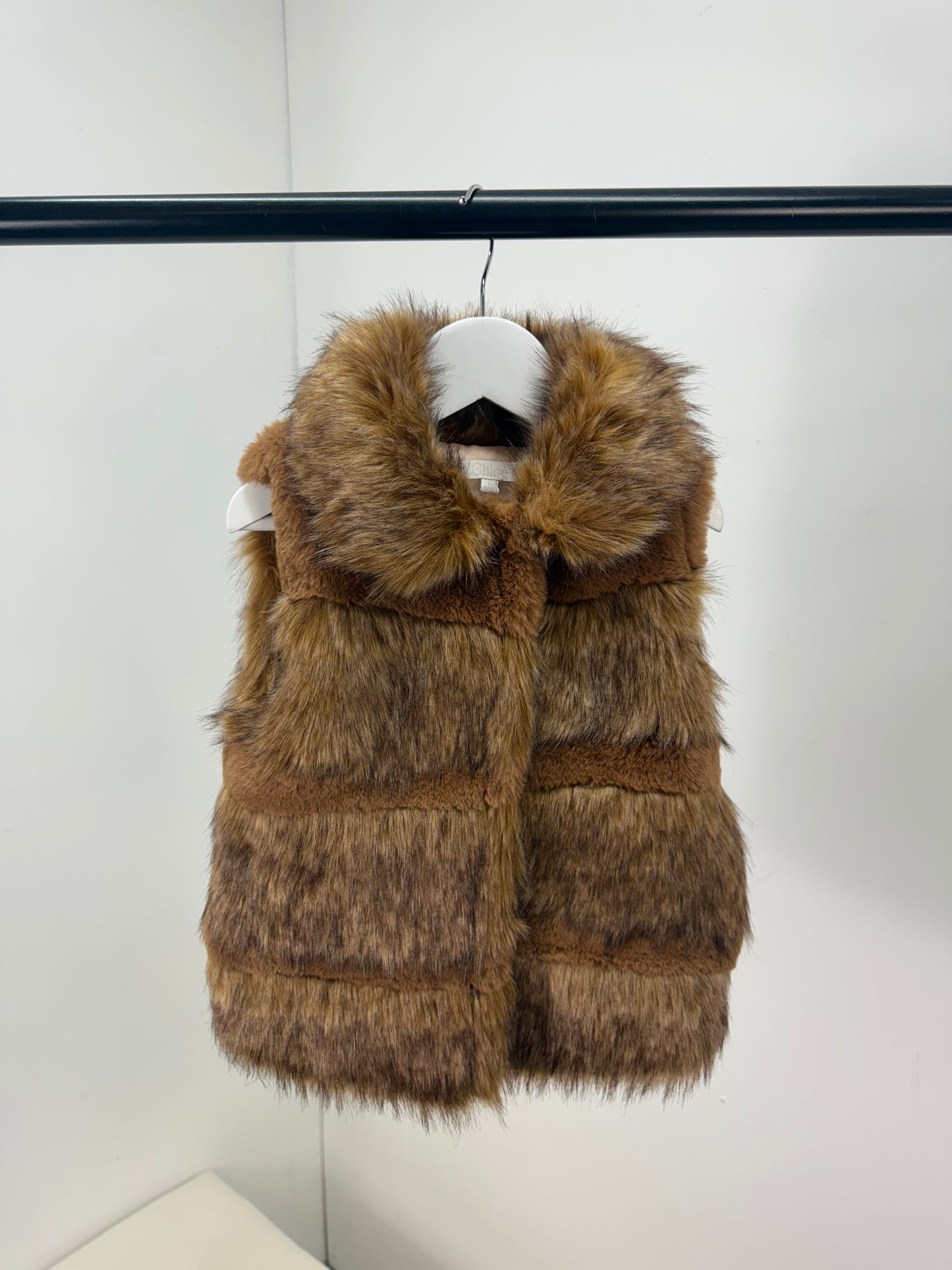 Kids Chloe Faux Furr Brown Gillet - Age 5