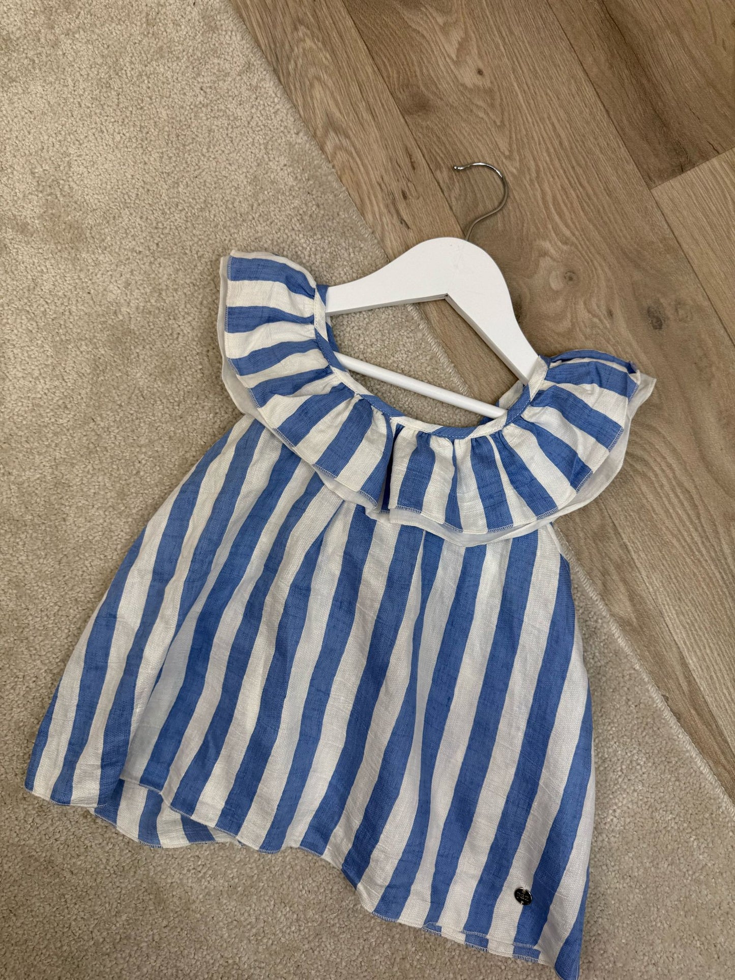 Kids Paz Blue White Stripe Top-Age 6 New In Tags
