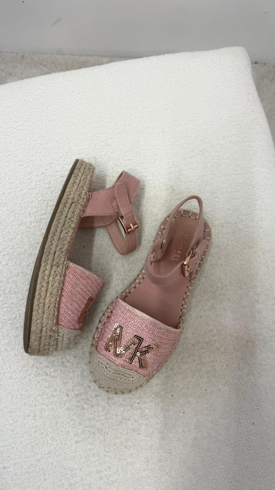 Kids Michael Kors Pink Espadrille Sandals- 11.5