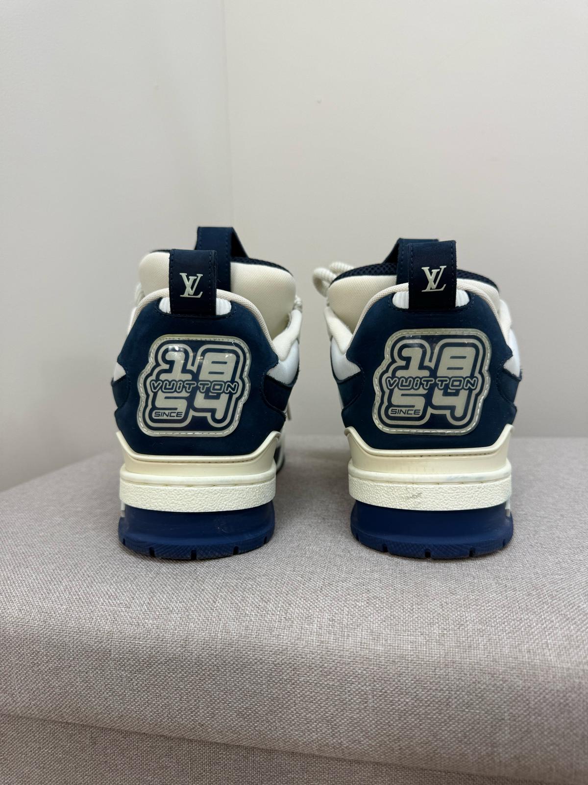 Louis Vuitton Blue White Lv Skate Trainer- UK 7.5