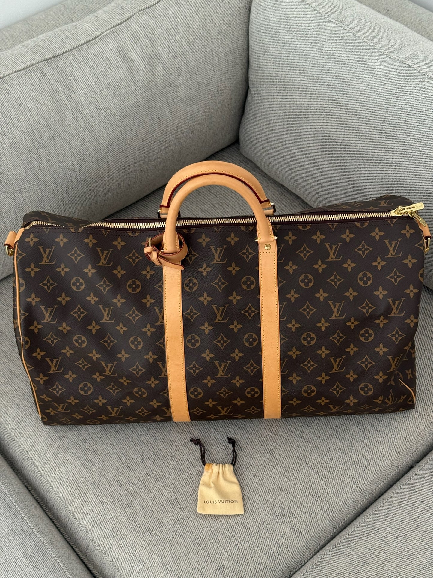 Louis Vuitton Keepall Bandoulière 55 Brown Monogram Bag