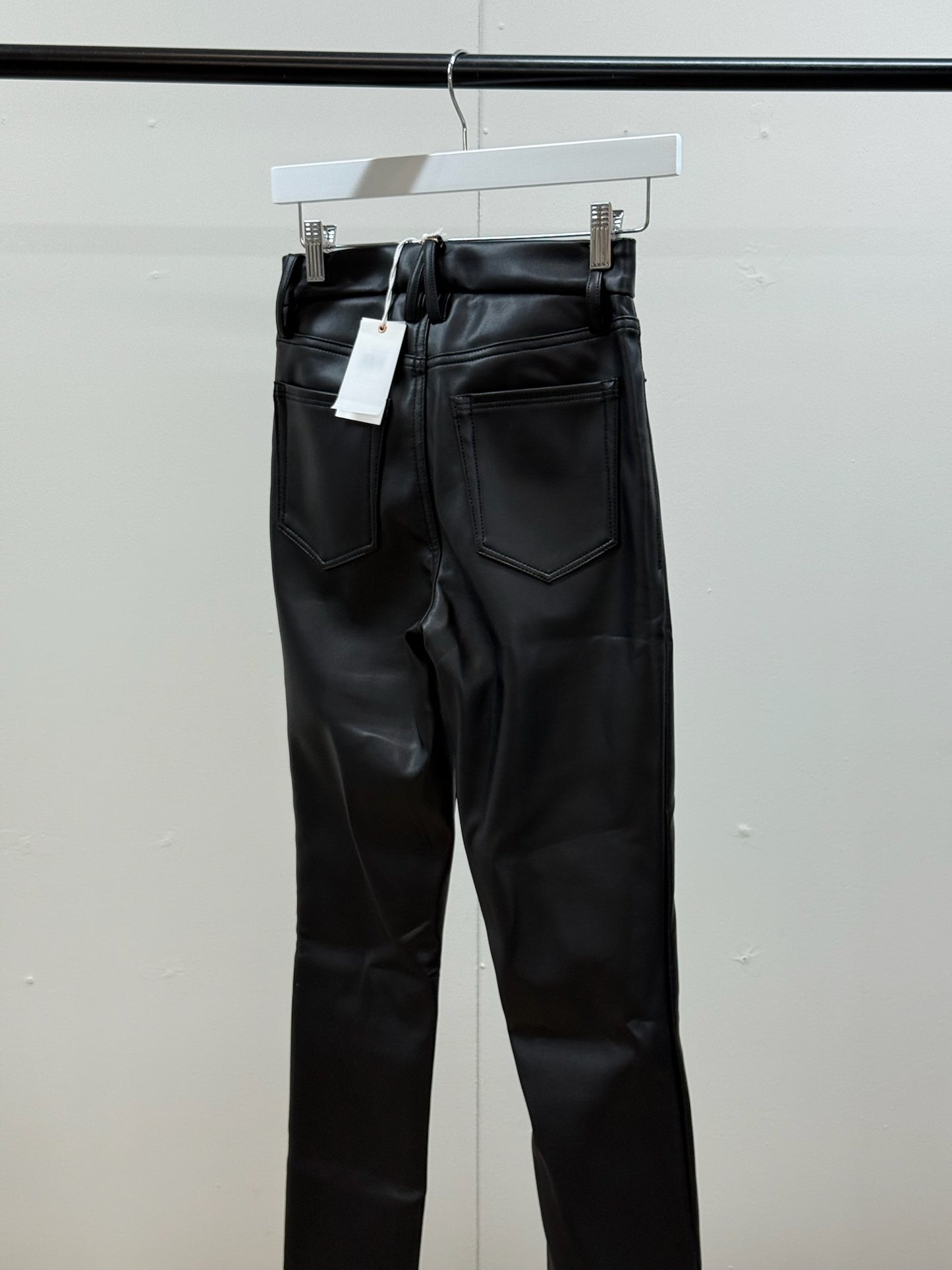 Good America Black Leather Flare Pants , New With Tags - 0/25