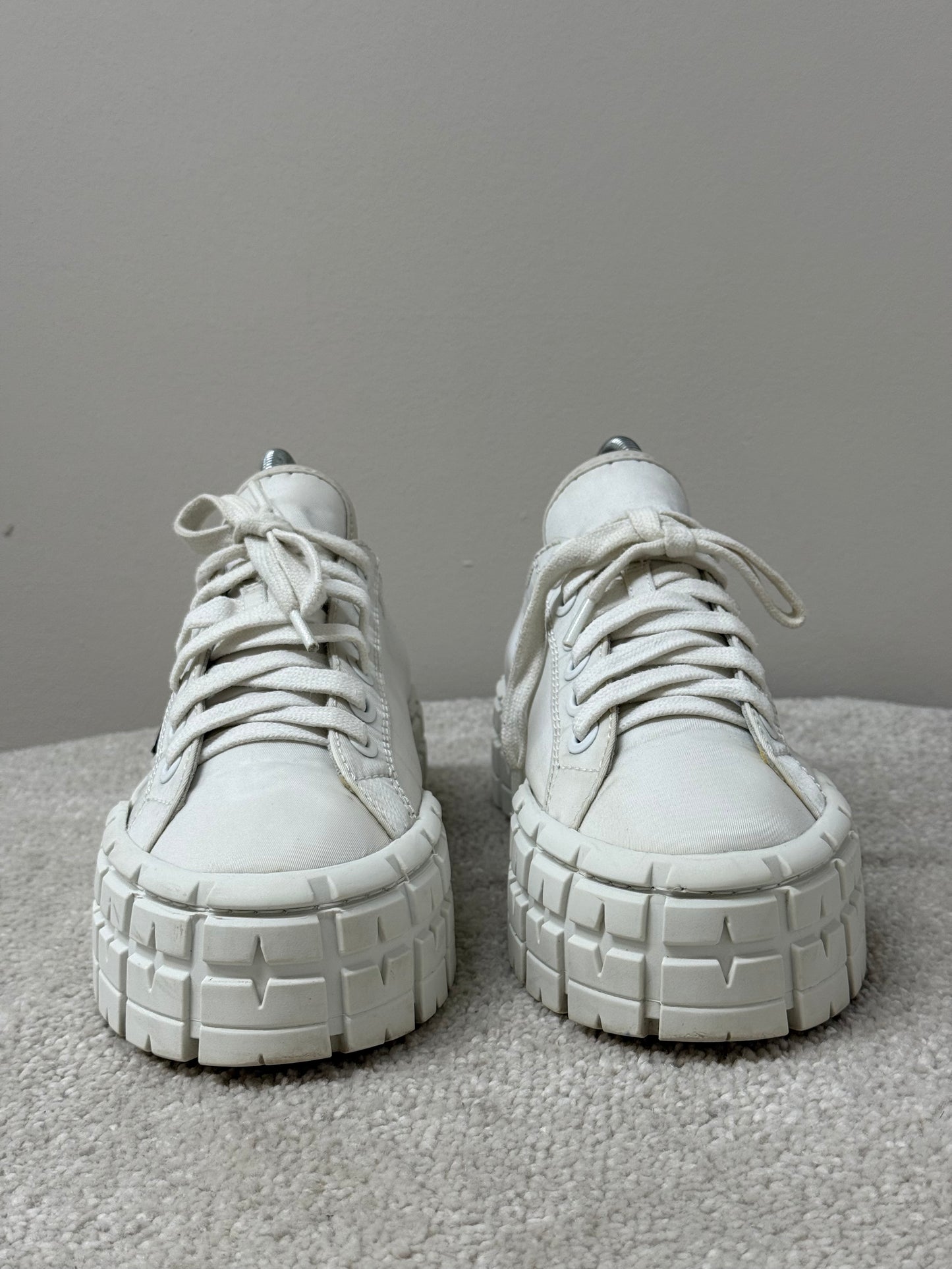 Prada White And Black Double Wheel Trainers -UK 5