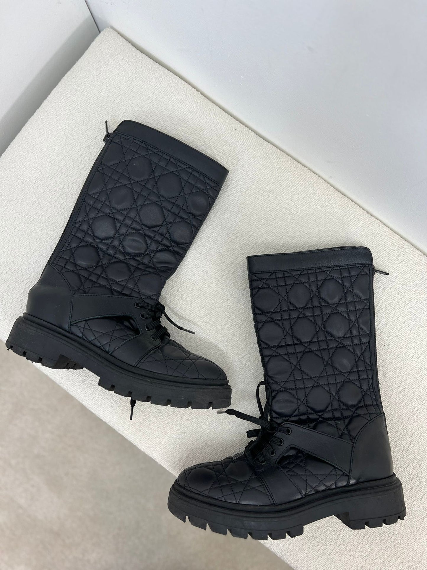Kids Dior Black Cannage Technical Fabric Boots- Eu 33/ UK 1