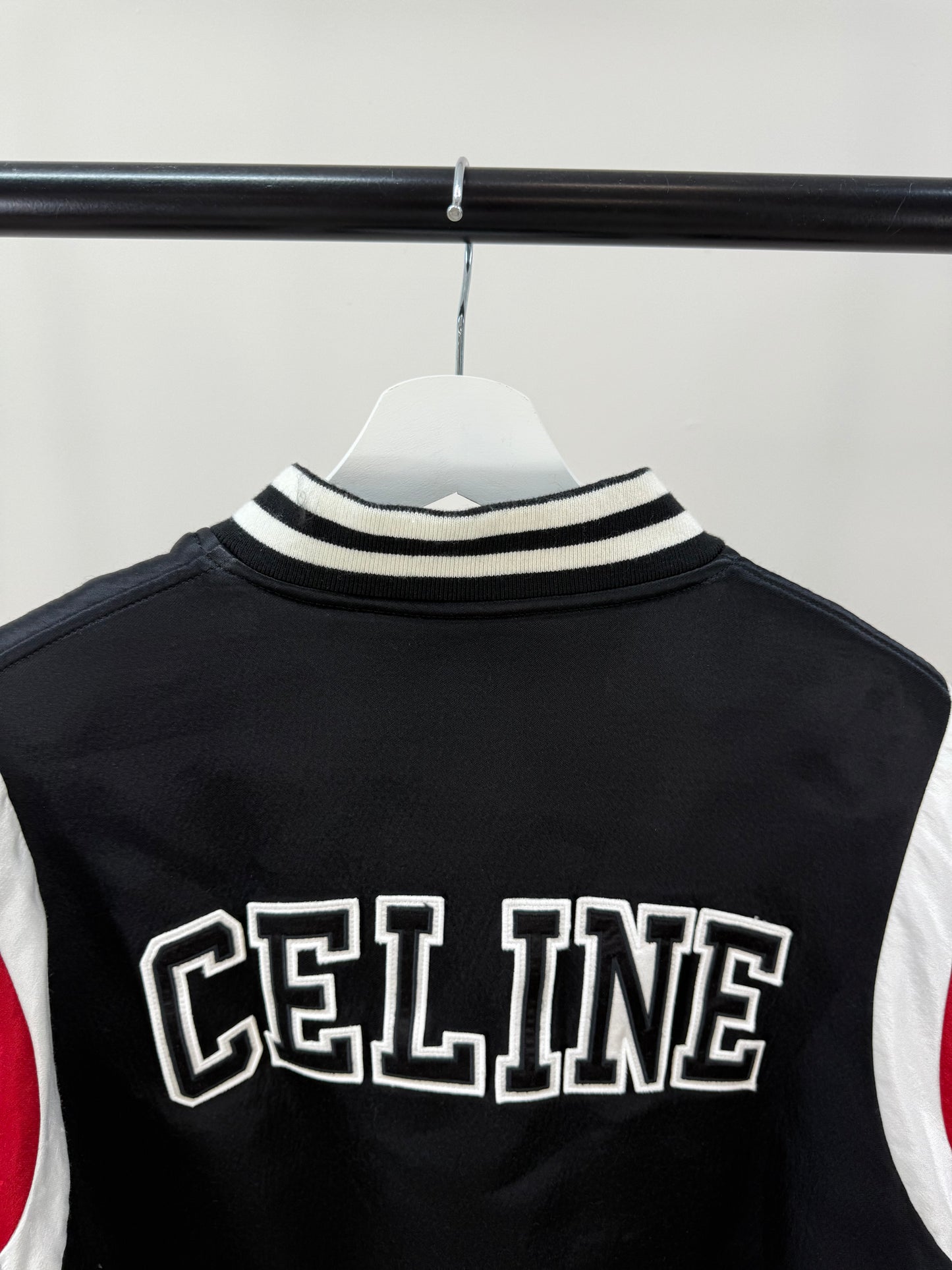 Celine Logo Varsity Bomber-50, UK Large