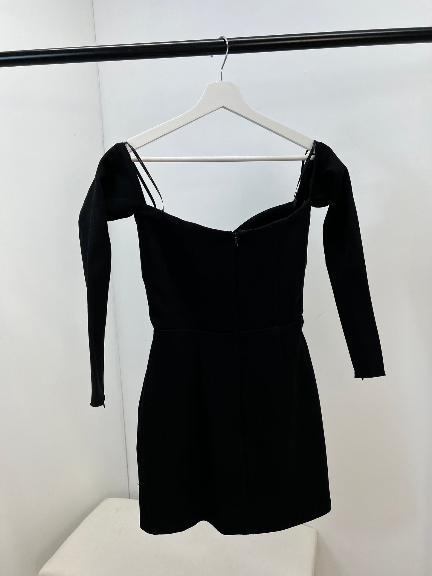 ALEX PERRY Black Strapless Longsleeve Cut Out Dress- UK 10