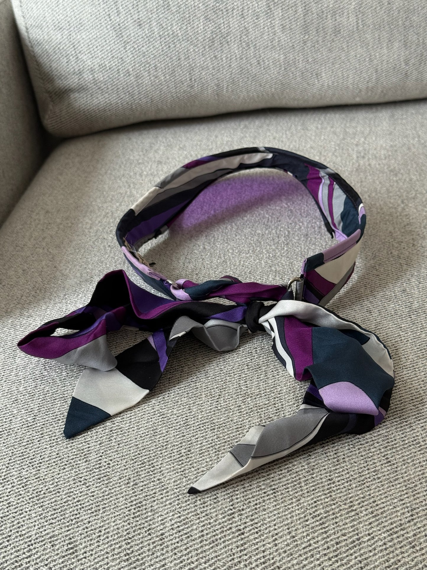Pucci Printed silk-twill and PVC visor in purple