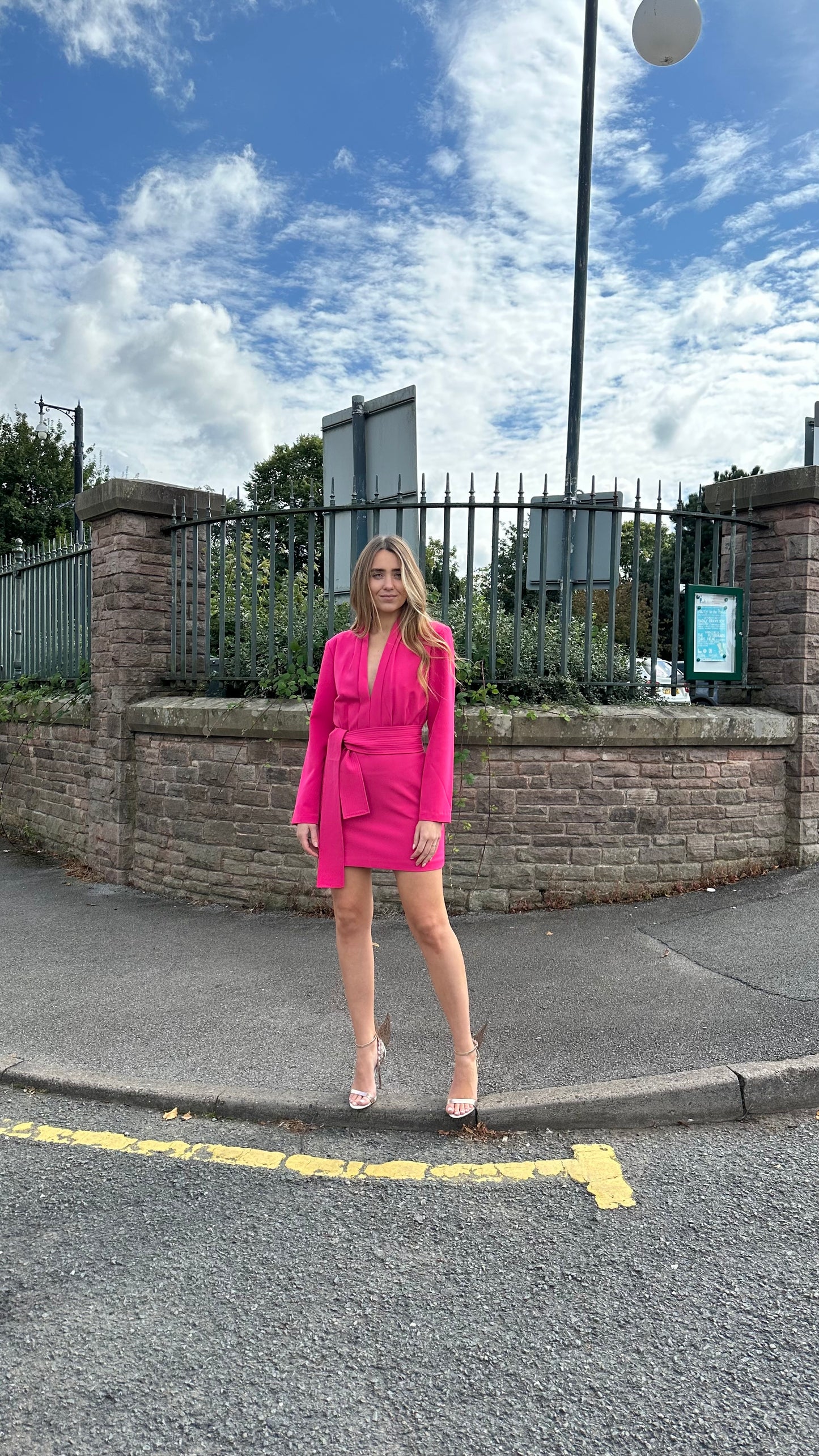Karina Grimaldi Pink Wrap Around Dress (New In Tags-Small)
