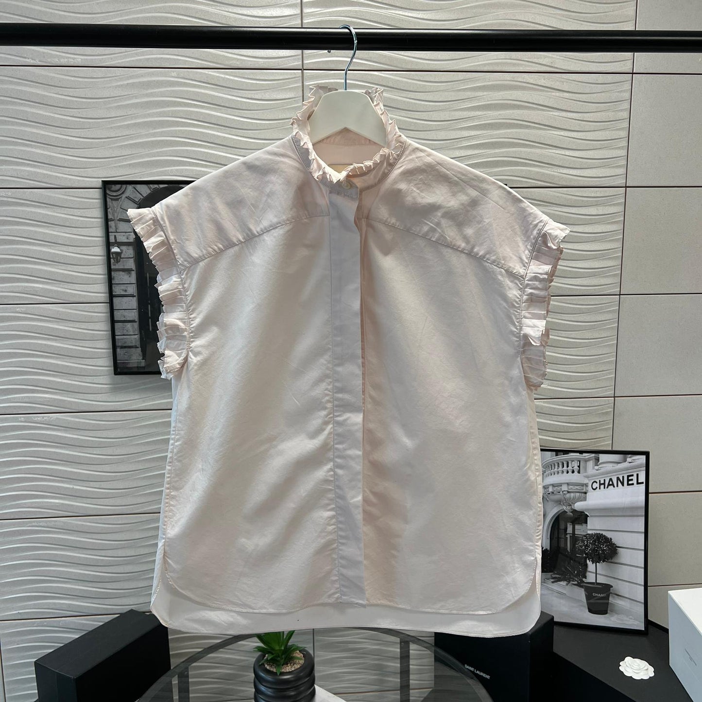 Alexandre Vauthier Baby Pink Frill Shirt - Small
