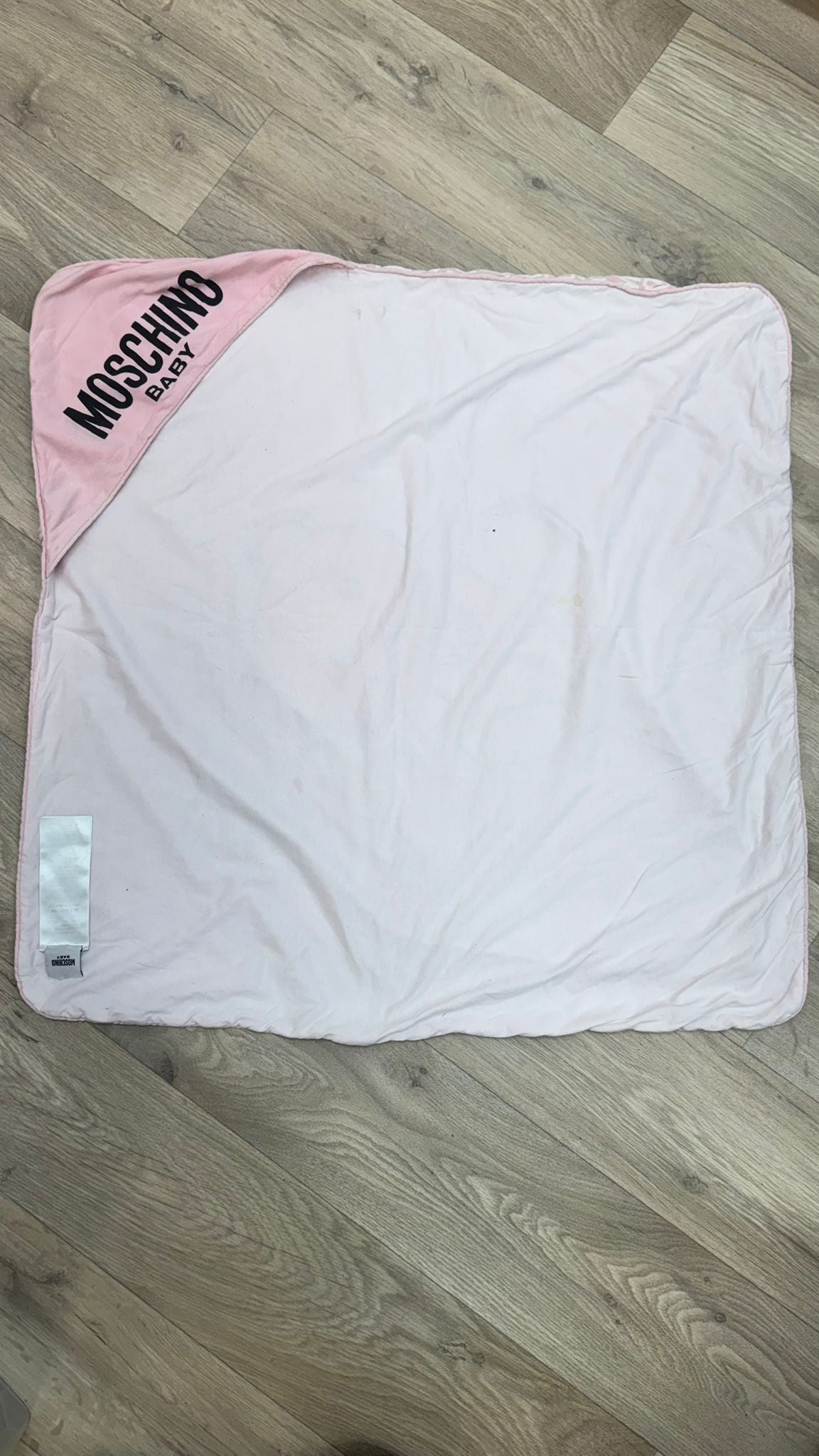 Kids Moschino Baby Hooded Blanket Pink – One Size