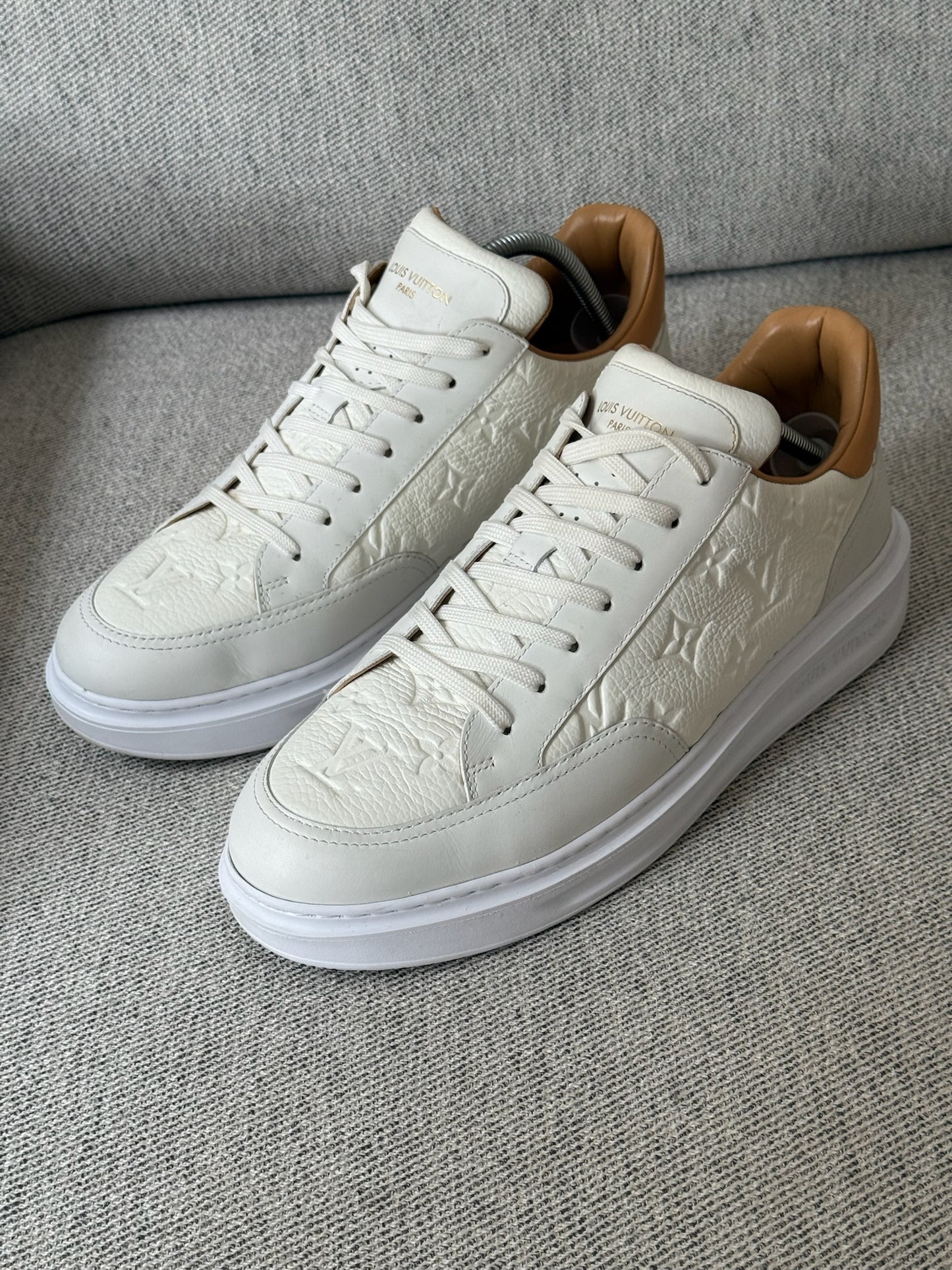 Louis Vuitton White Beverley Hills Trainers UK 8.5