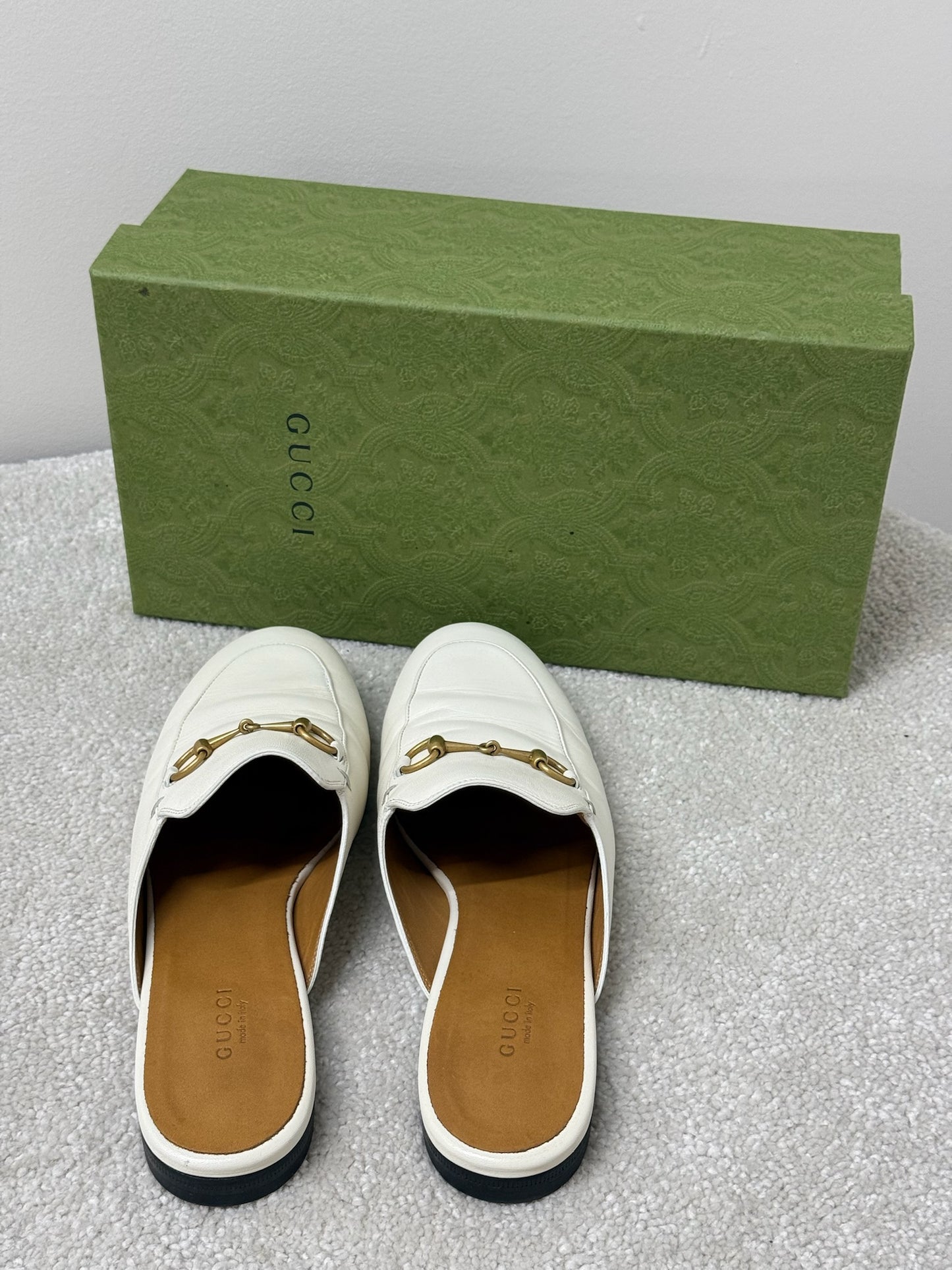 Gucci Cream Princetown Slider -UK 5.5