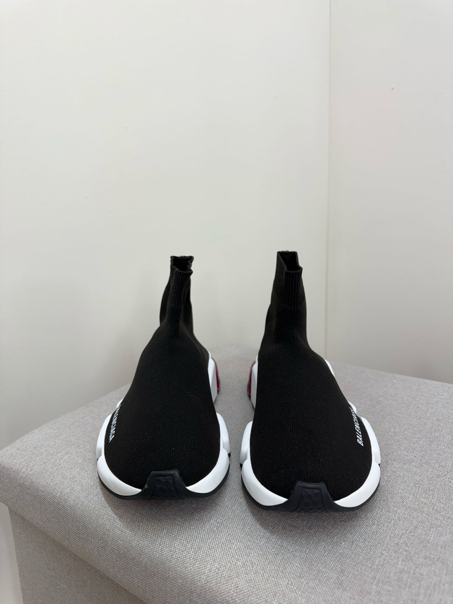 Balenciaga Black White Pink Speed Trainers- UK 5
