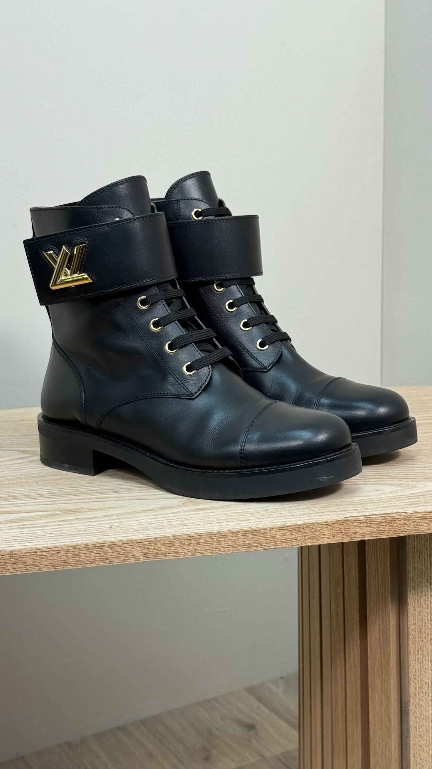 Louis Vuitton Black Wonderland Flat Ranger Boot-UK5