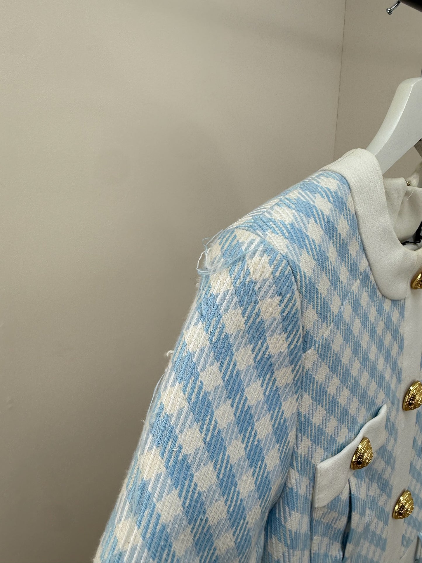 Balmain Blue White Checked Dress -UK 6/34
