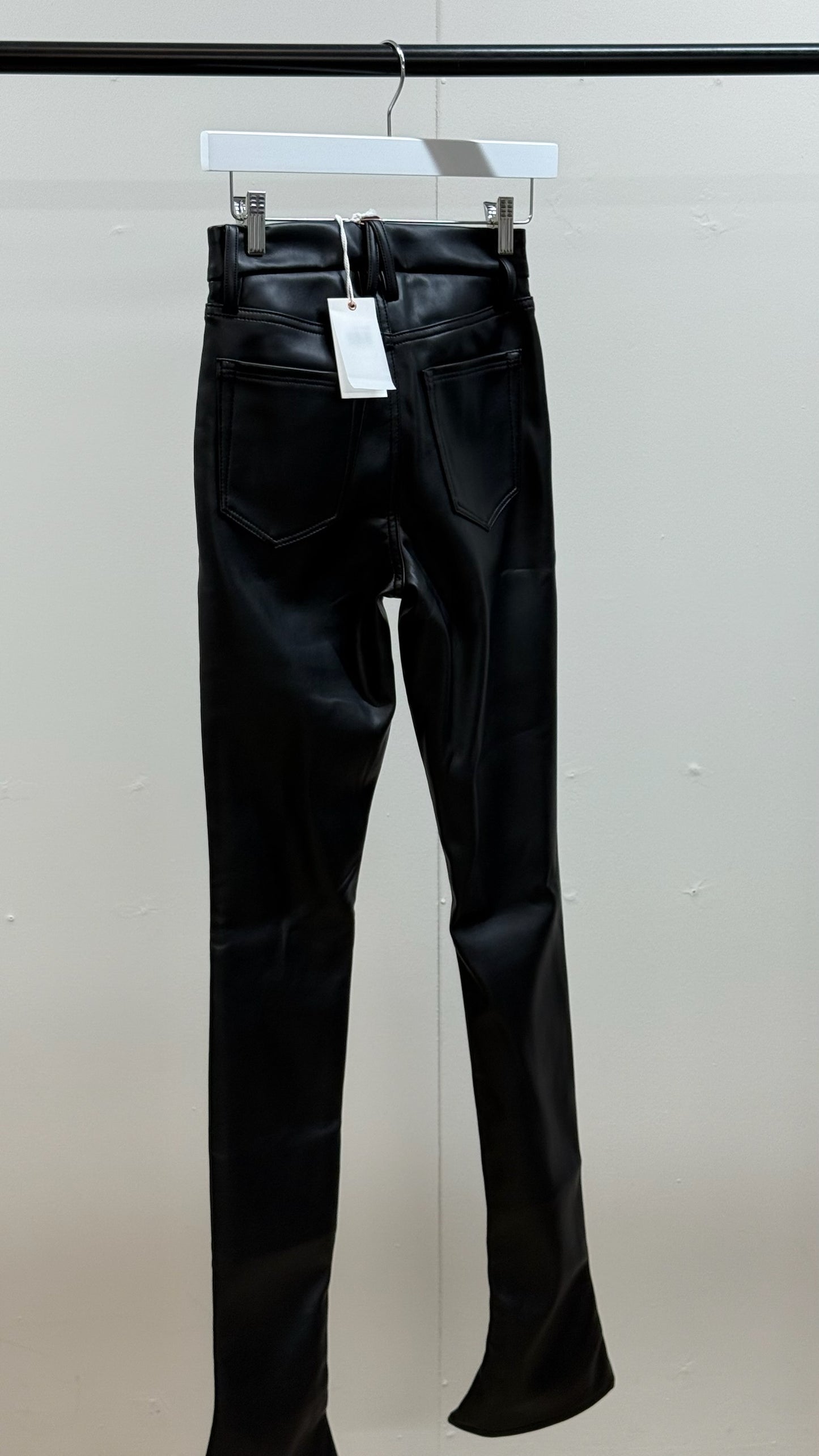 Good America Black Leather Flare Pants , New With Tags - 0/25