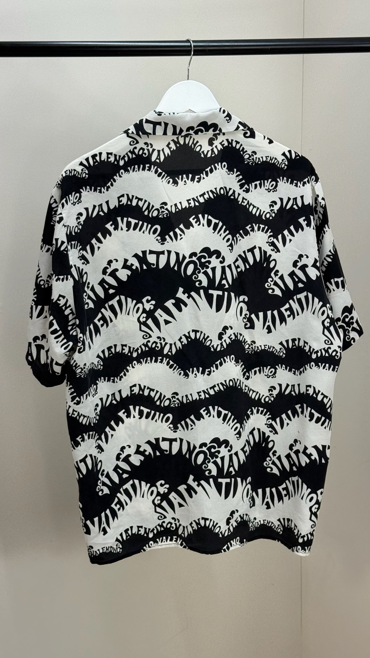 Valentino Black White Multi Logo Shirt - 48/Medium