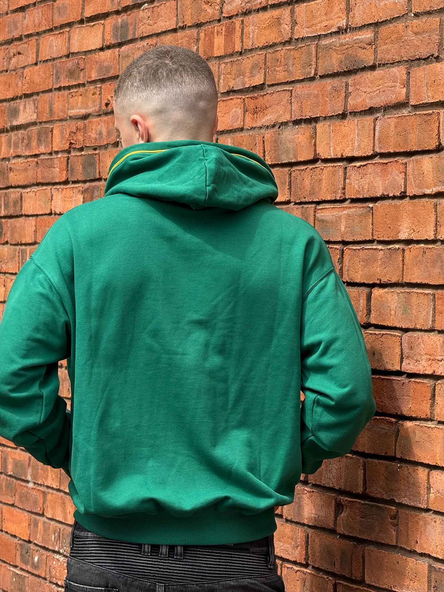 Drôle De Monsieur Green Yellow Logo Hoodie- In Tags Small