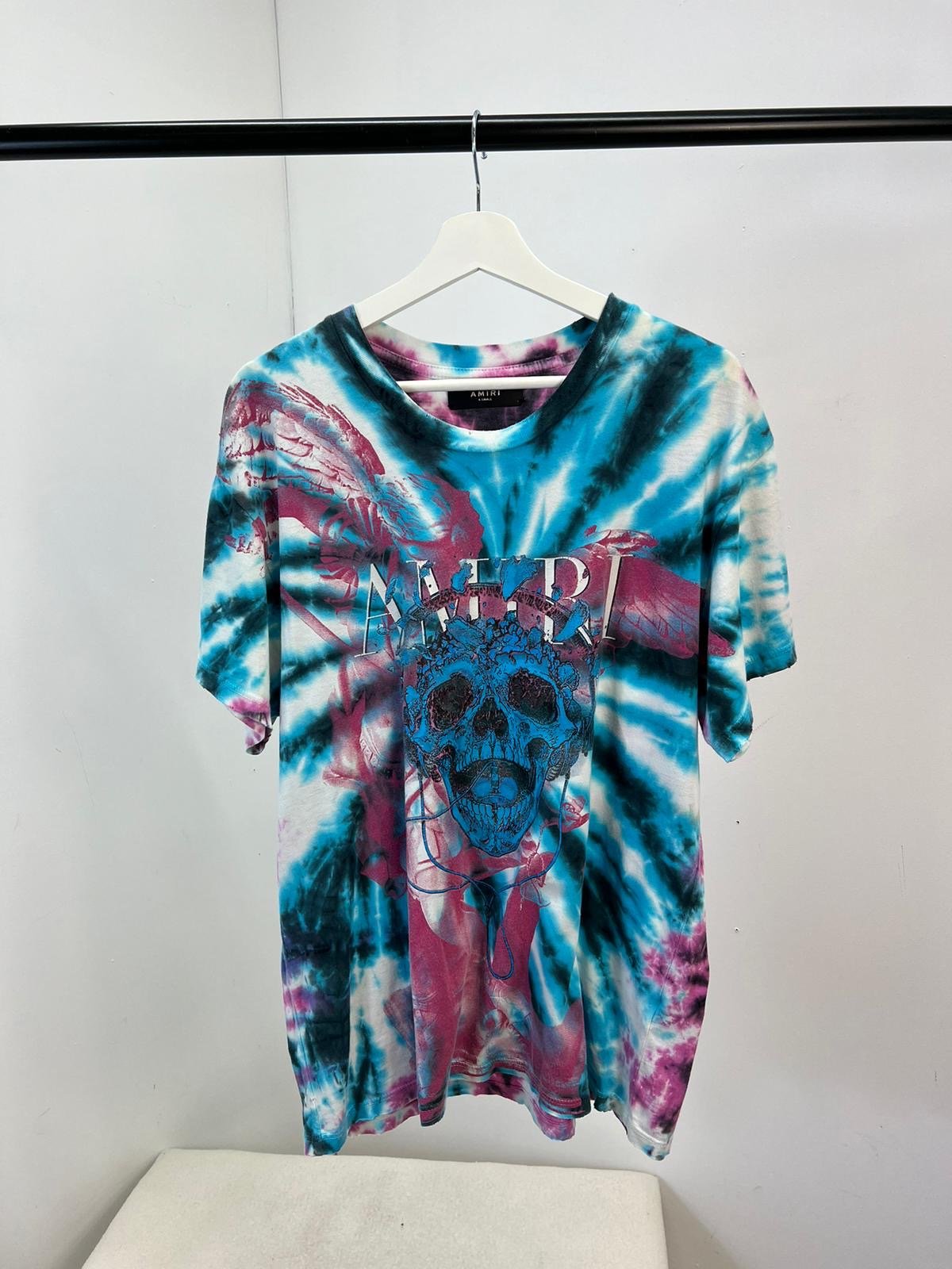 Amiri Blue Tie-Die Skull T-Shirt -XS Oversize