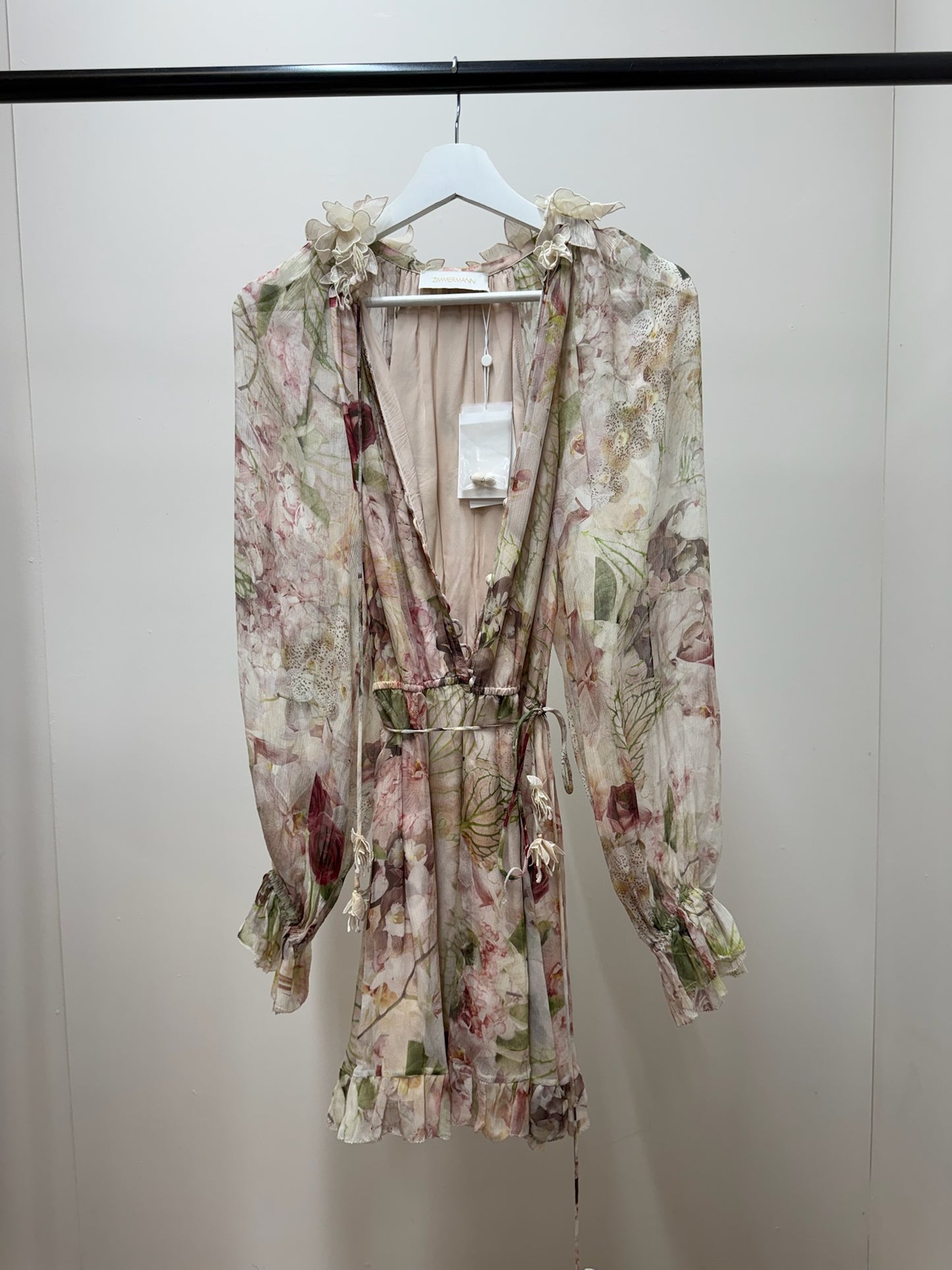 Zimmermann Cream Purple Flower 'Dancer Flutter' Playsuit- New In Tags SIZE 1-UK 8/10