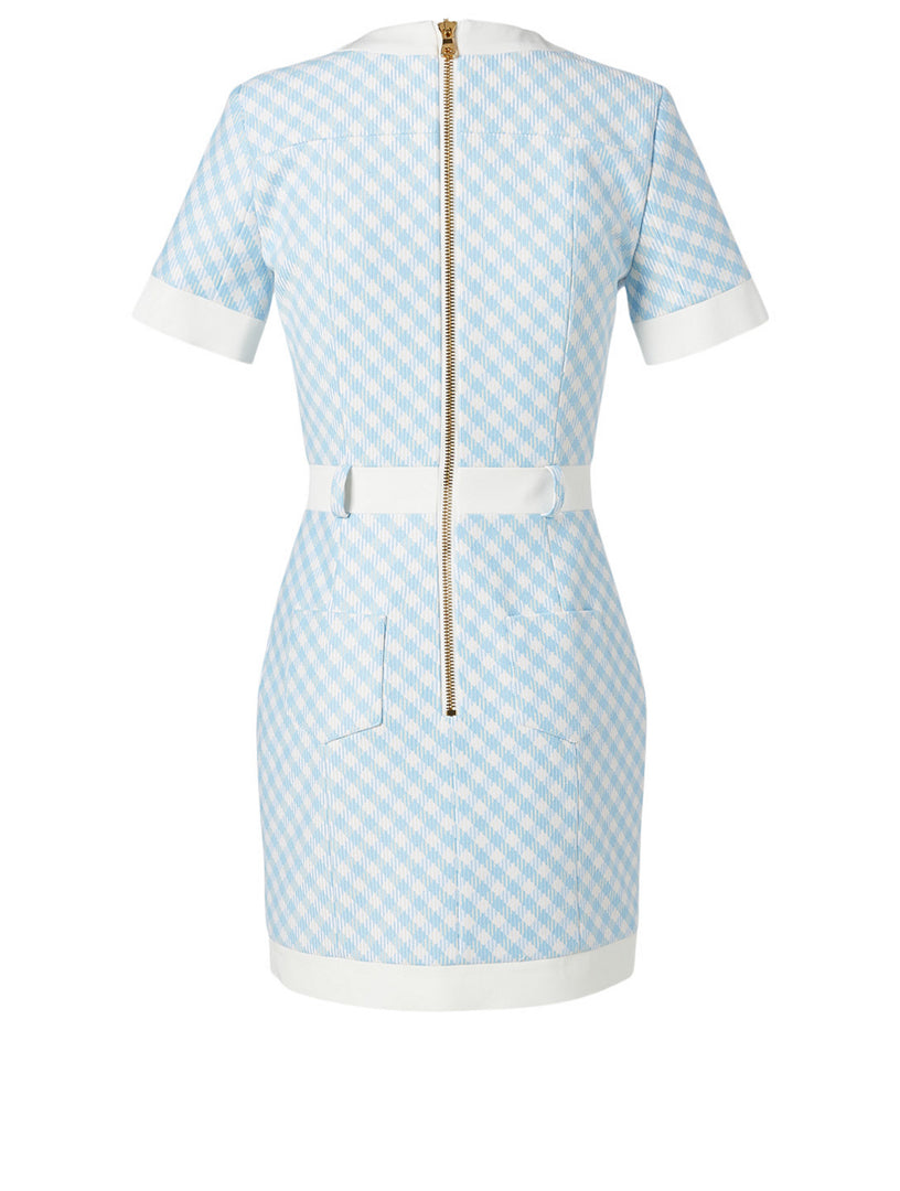 Balmain Blue White Checked Dress -UK 6/34