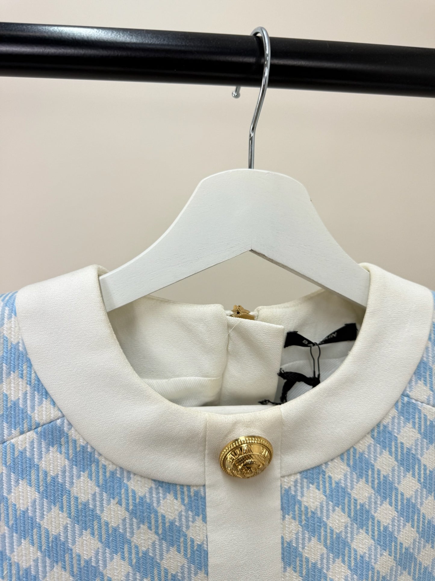 Balmain Blue White Checked Dress -UK 6/34