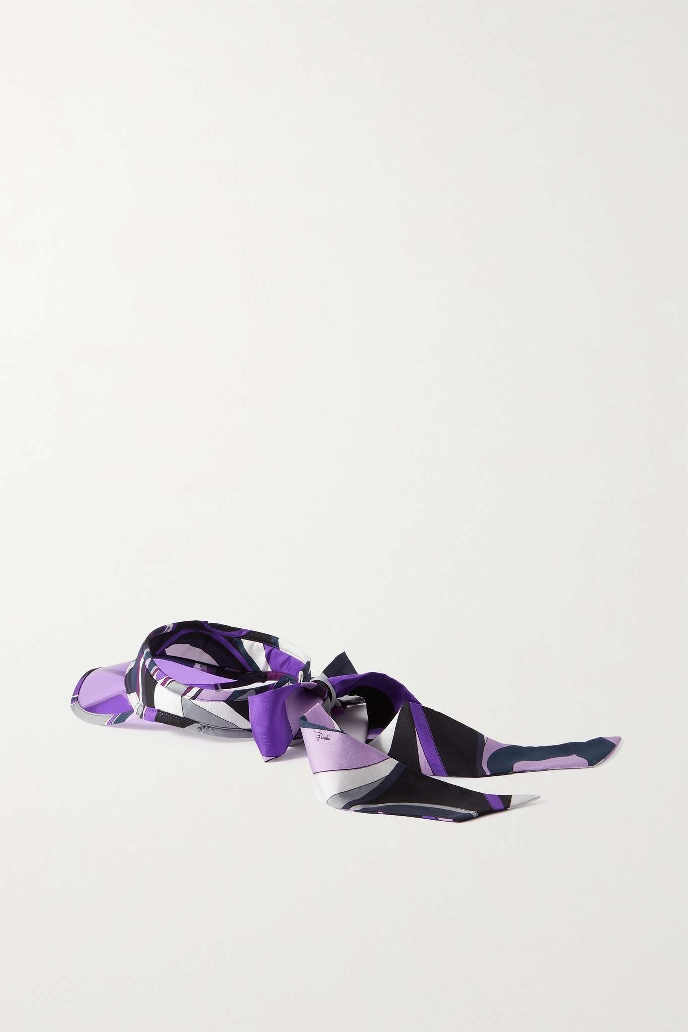 Pucci Printed silk-twill and PVC visor in purple