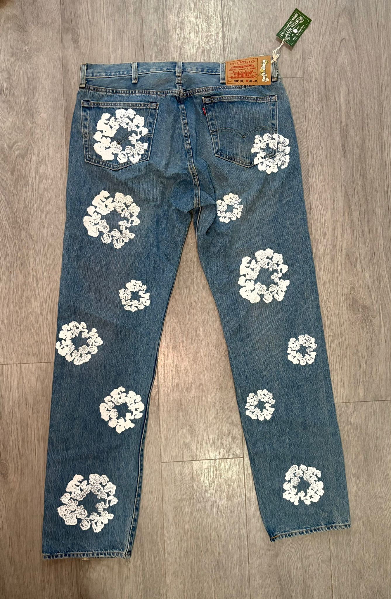 Denim Tears x Levi's Denim Wreath Print Straight Leg Jeans – New In Tags W38