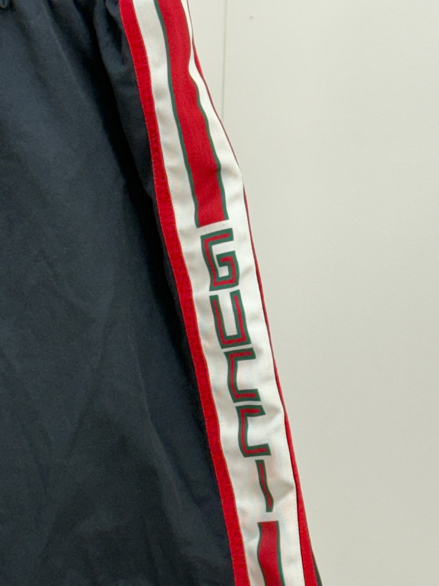 Gucci Black Logo Stripe Swimshorts - 50