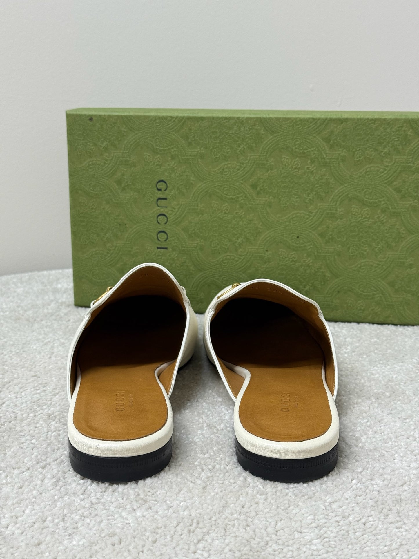 Gucci Cream Princetown Slider -UK 5.5