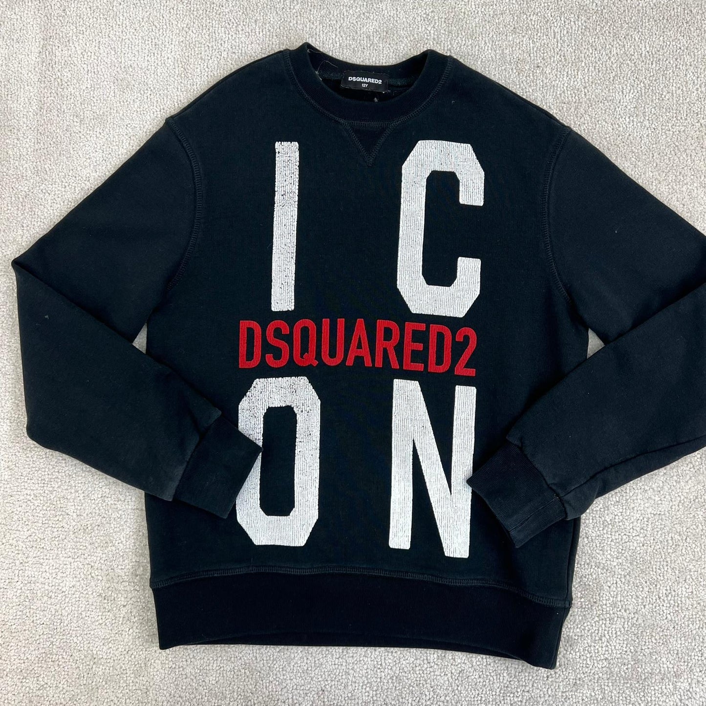 Kids Dsquared2 dsqd2 black and red crew neck jumper - Age 12