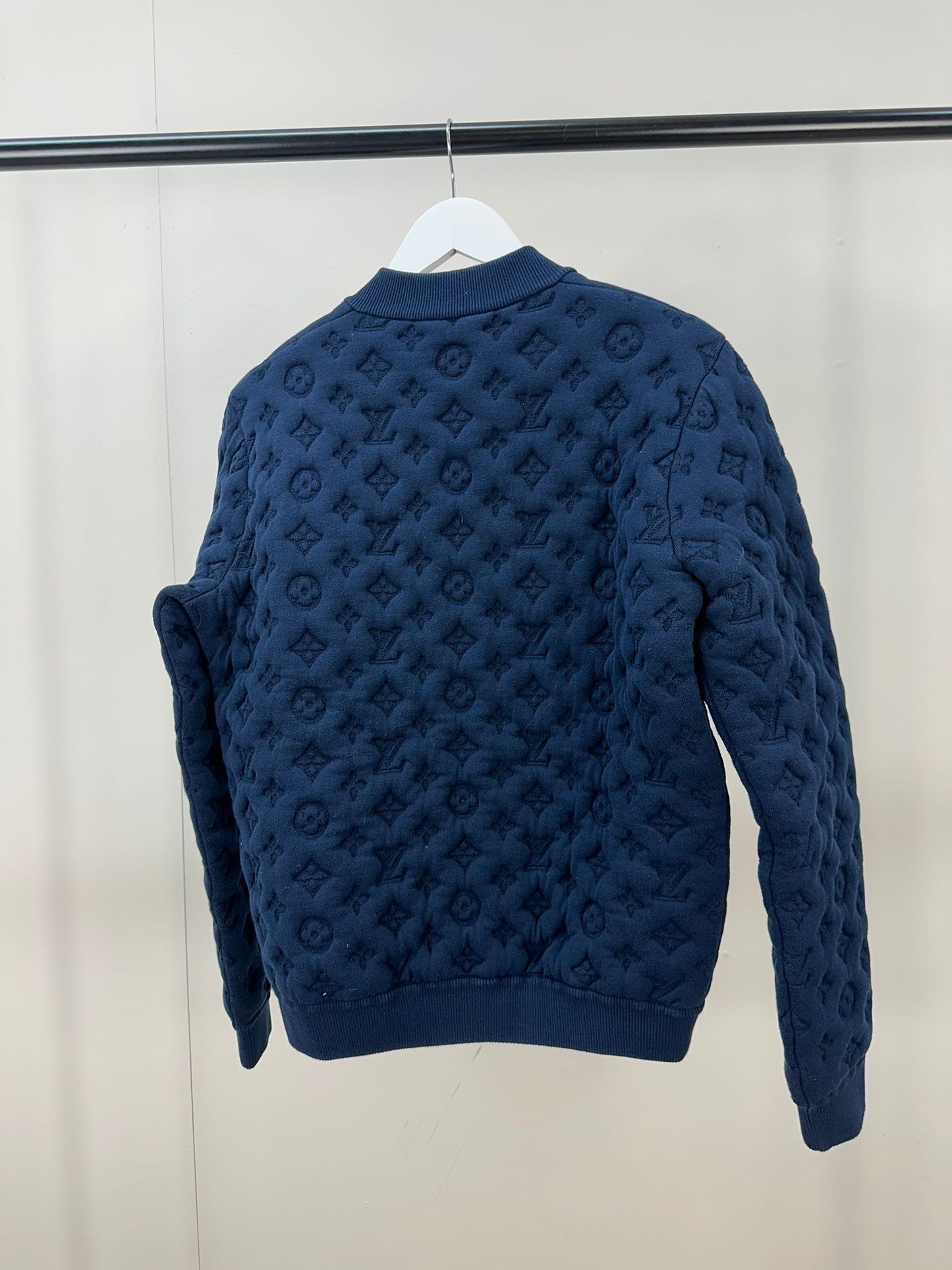Louis Vuitton Navy Embossed Monogram Pilot Jacket - Small