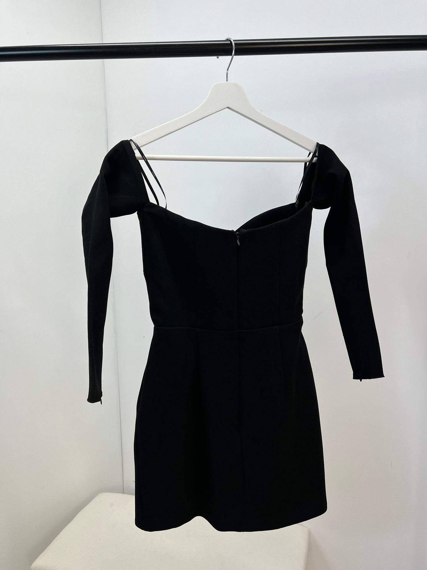 ALEX PERRY Black Strapless Longsleeve Cut Out Dress- UK 10