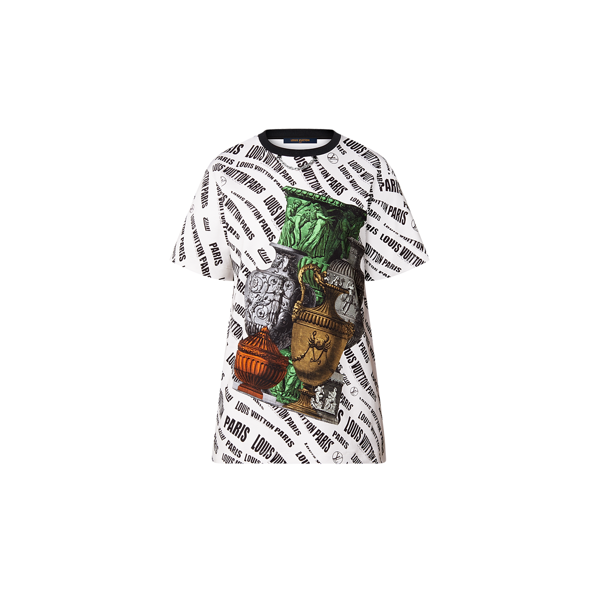 Louis Vuitton White Fornasetti Slanted Signature Vase T-Shirt-XS