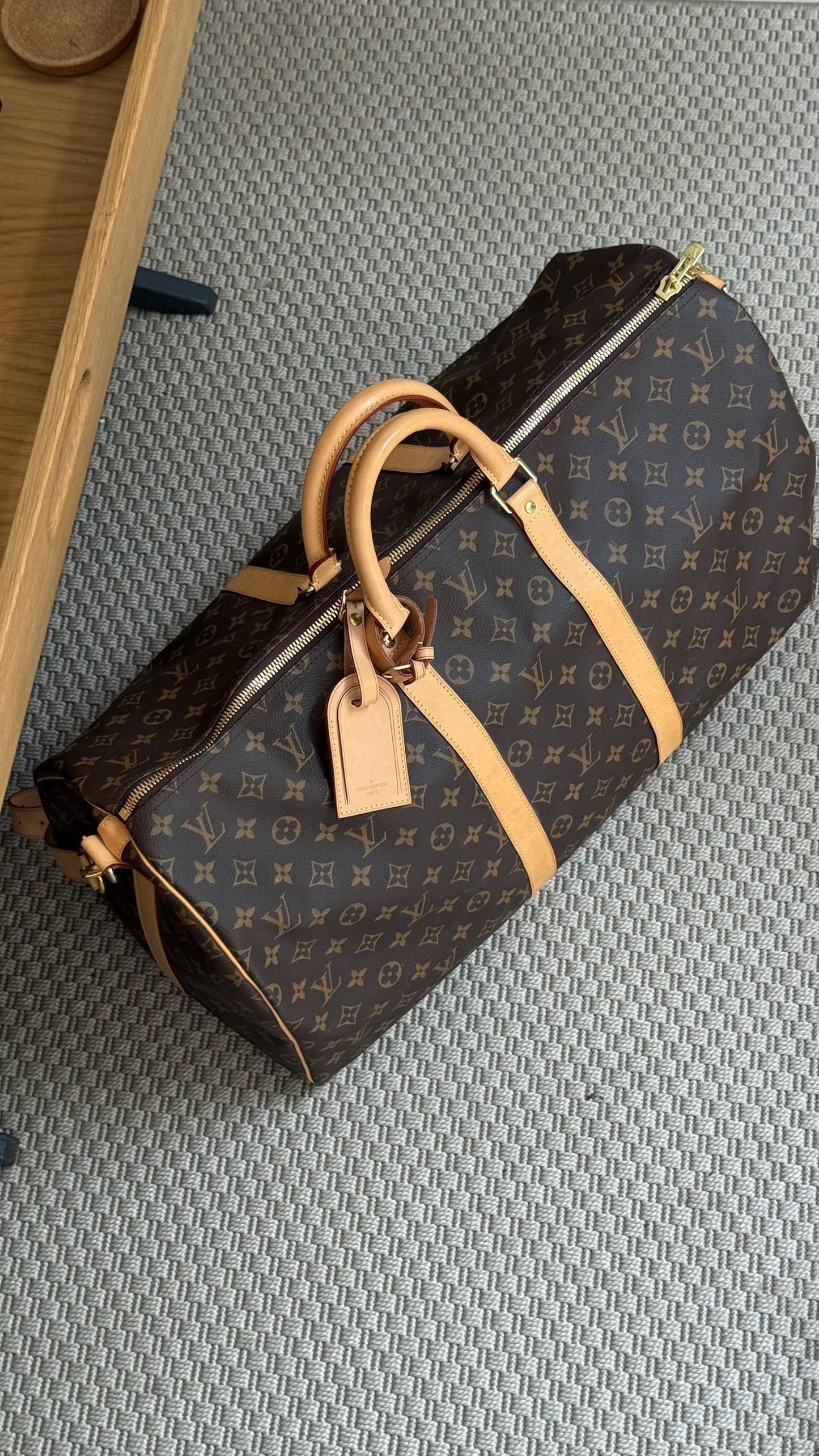 Louis Vuitton Keepall Bandoulière 55 Brown Monogram Bag