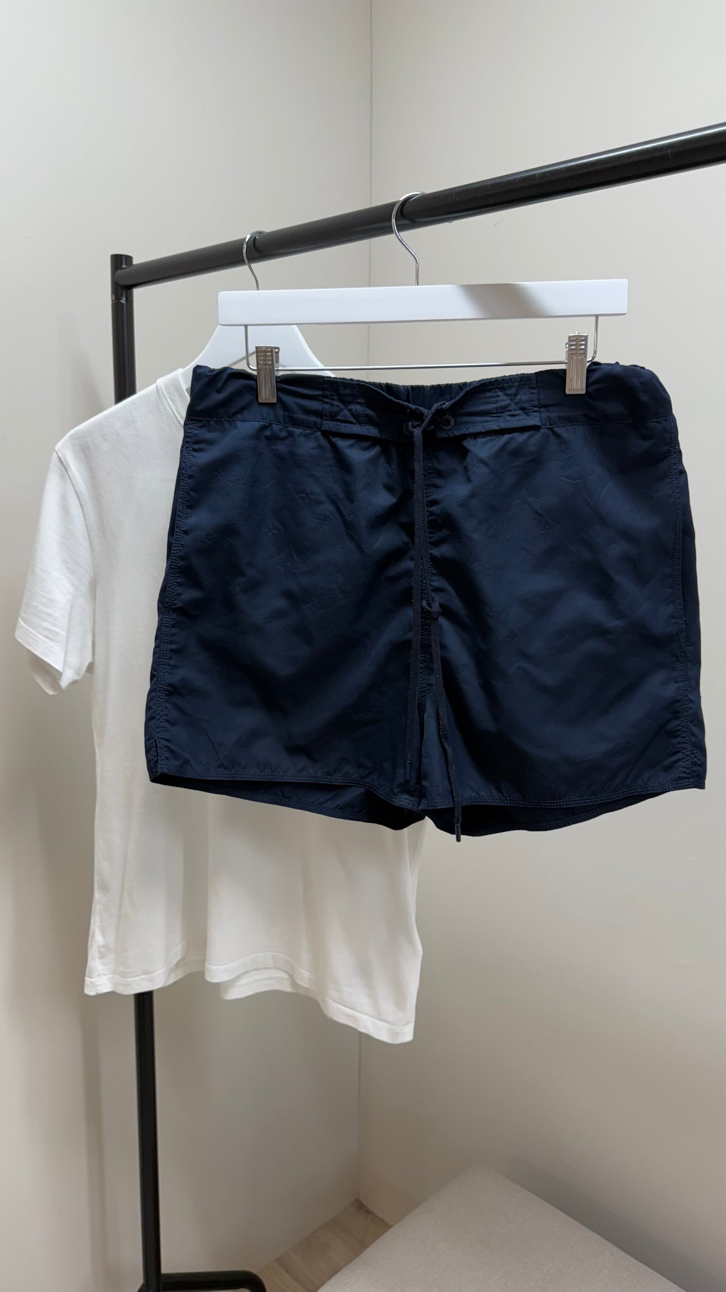 Louis Vuitton Navy Damier Signature Swimshorts - Medium