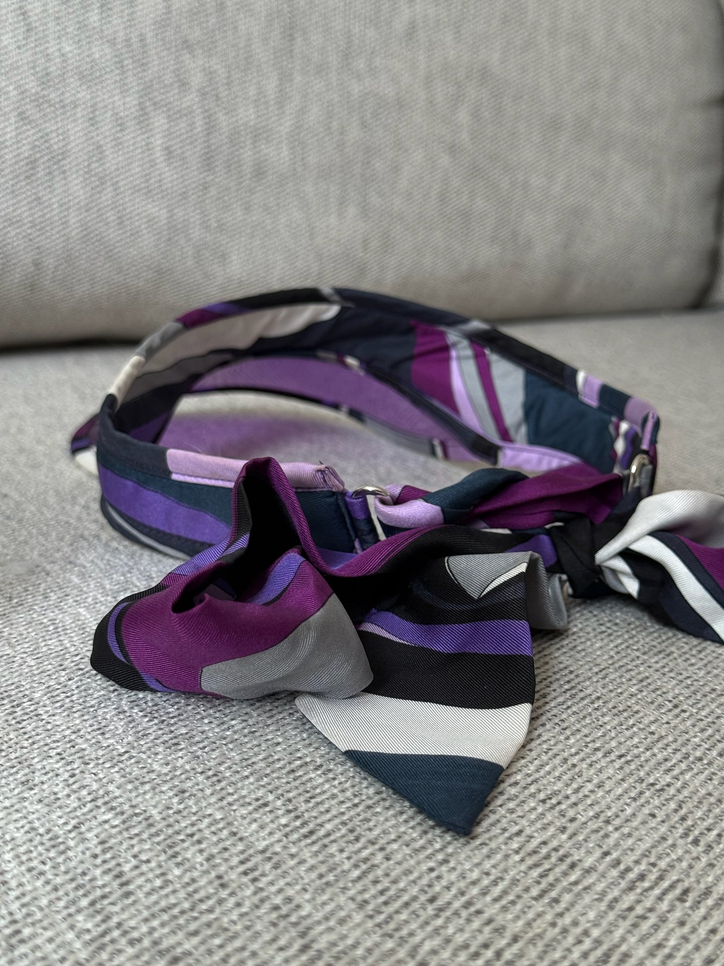 Pucci Printed silk-twill and PVC visor in purple